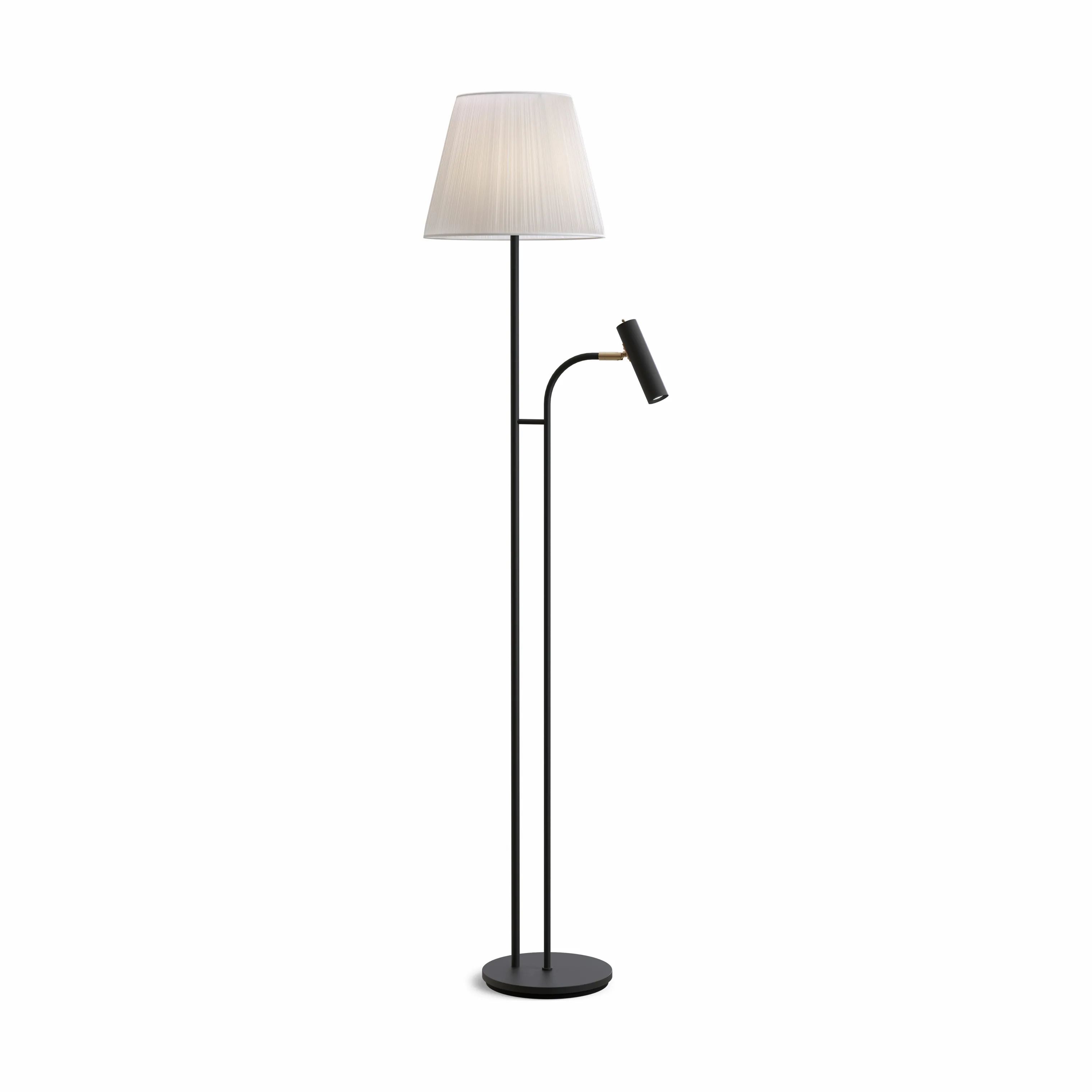 Belid Gulvlamper Slender Gulvlampe u. skærm i Sort/messing, 2