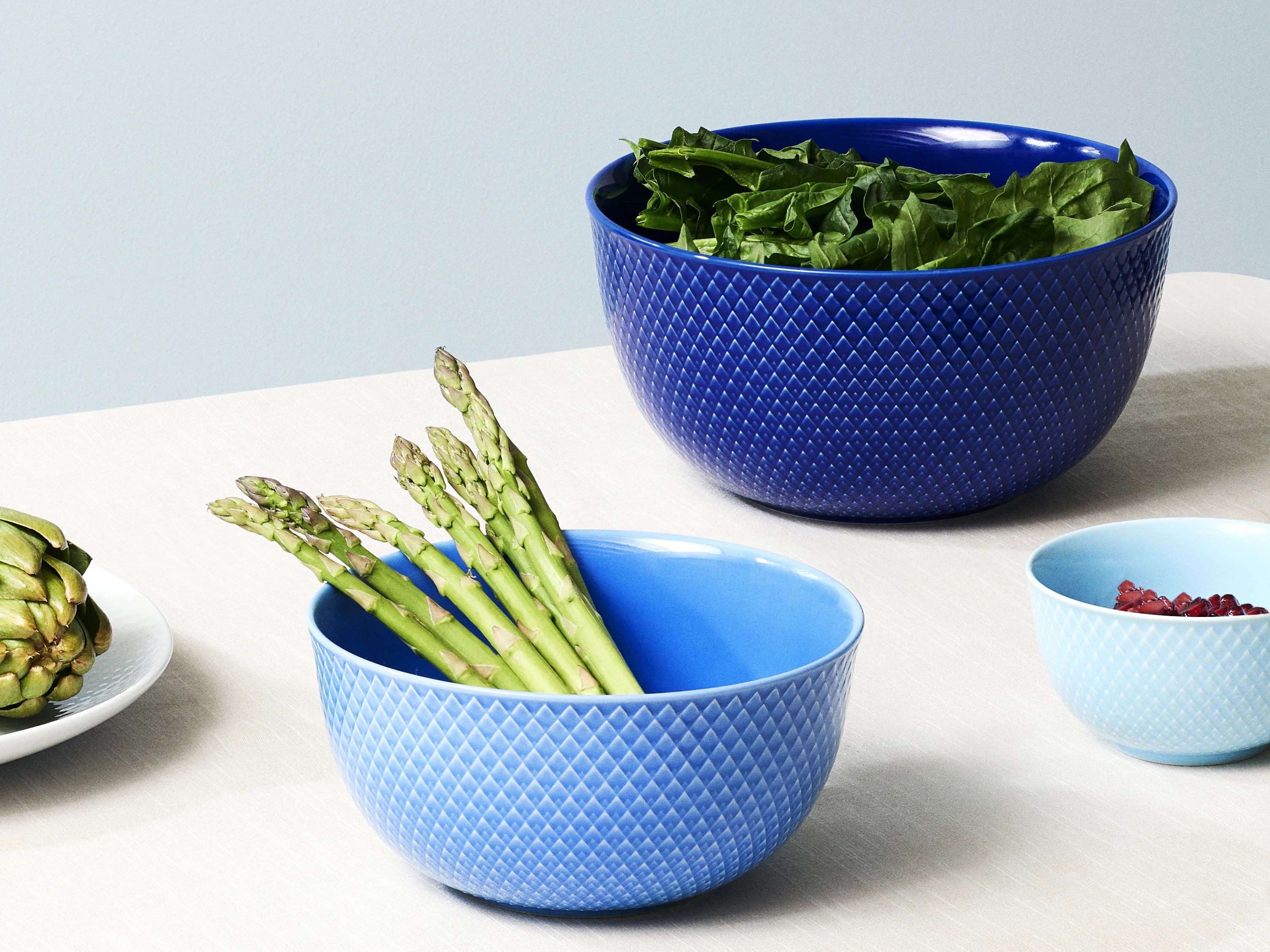 Lyngby Porcelæn Serveringsskåle Rhombe Color Skål i Turkis, 11 cm, 2