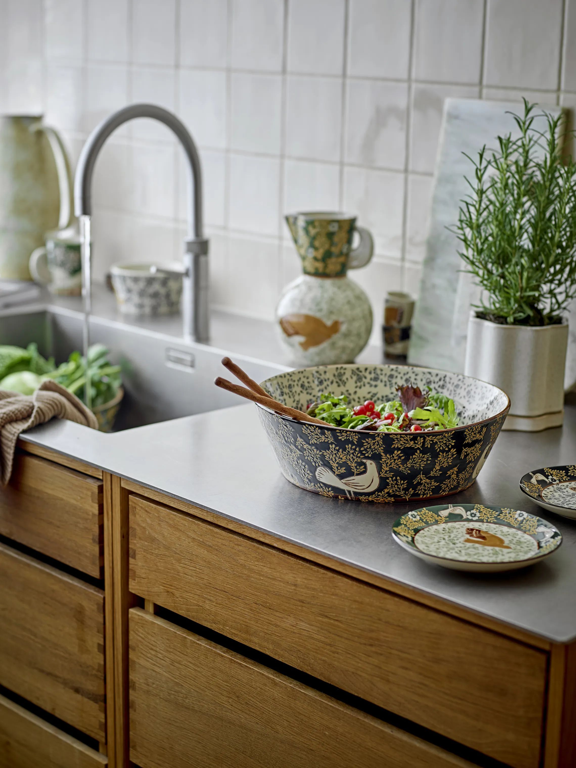 Bloomingville Serveringsskåle Hezha Skål i Blå, 2