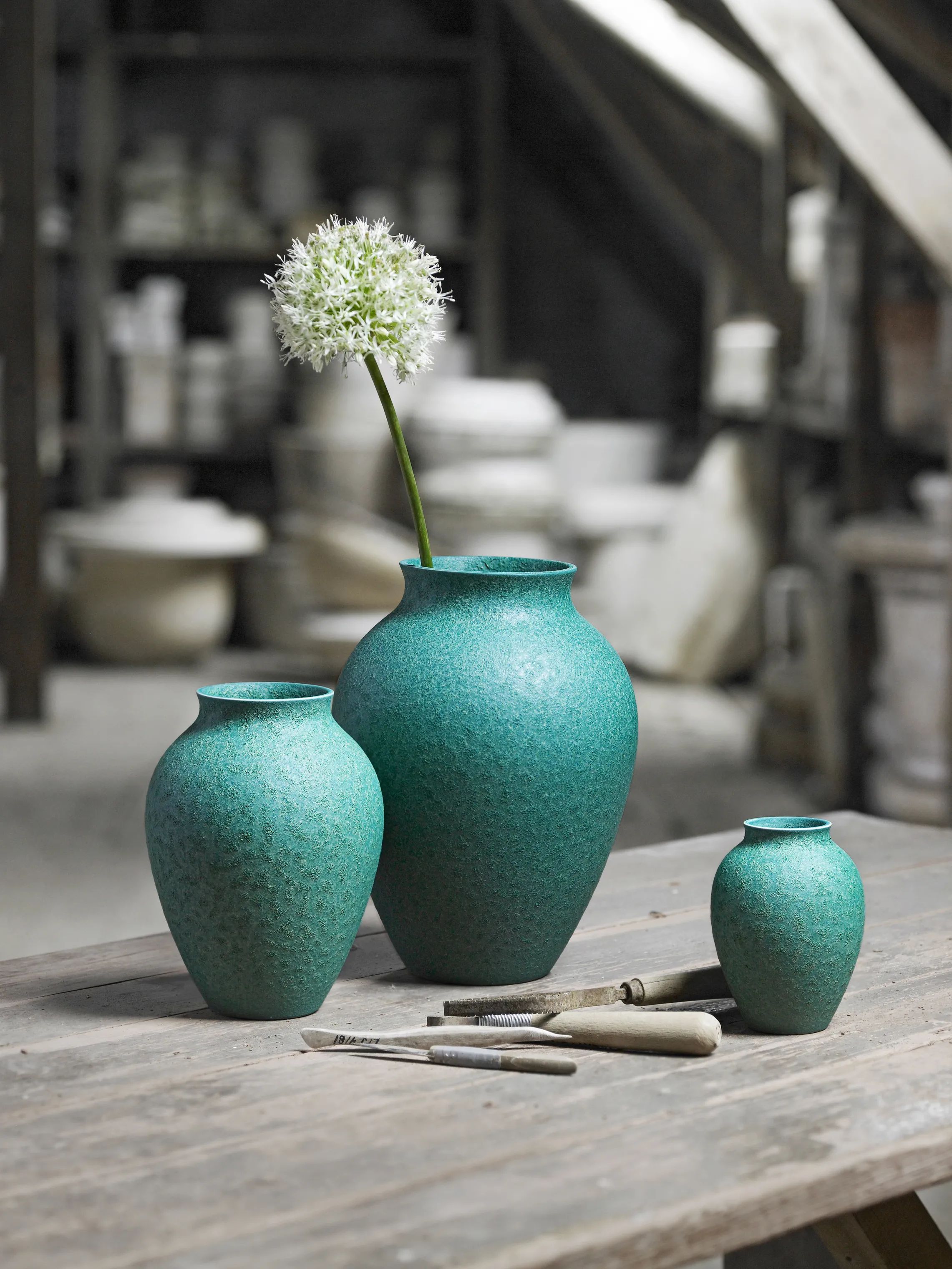 Knabstrup Keramik Vaser Vase i Irgrøn, 27 cm, 2