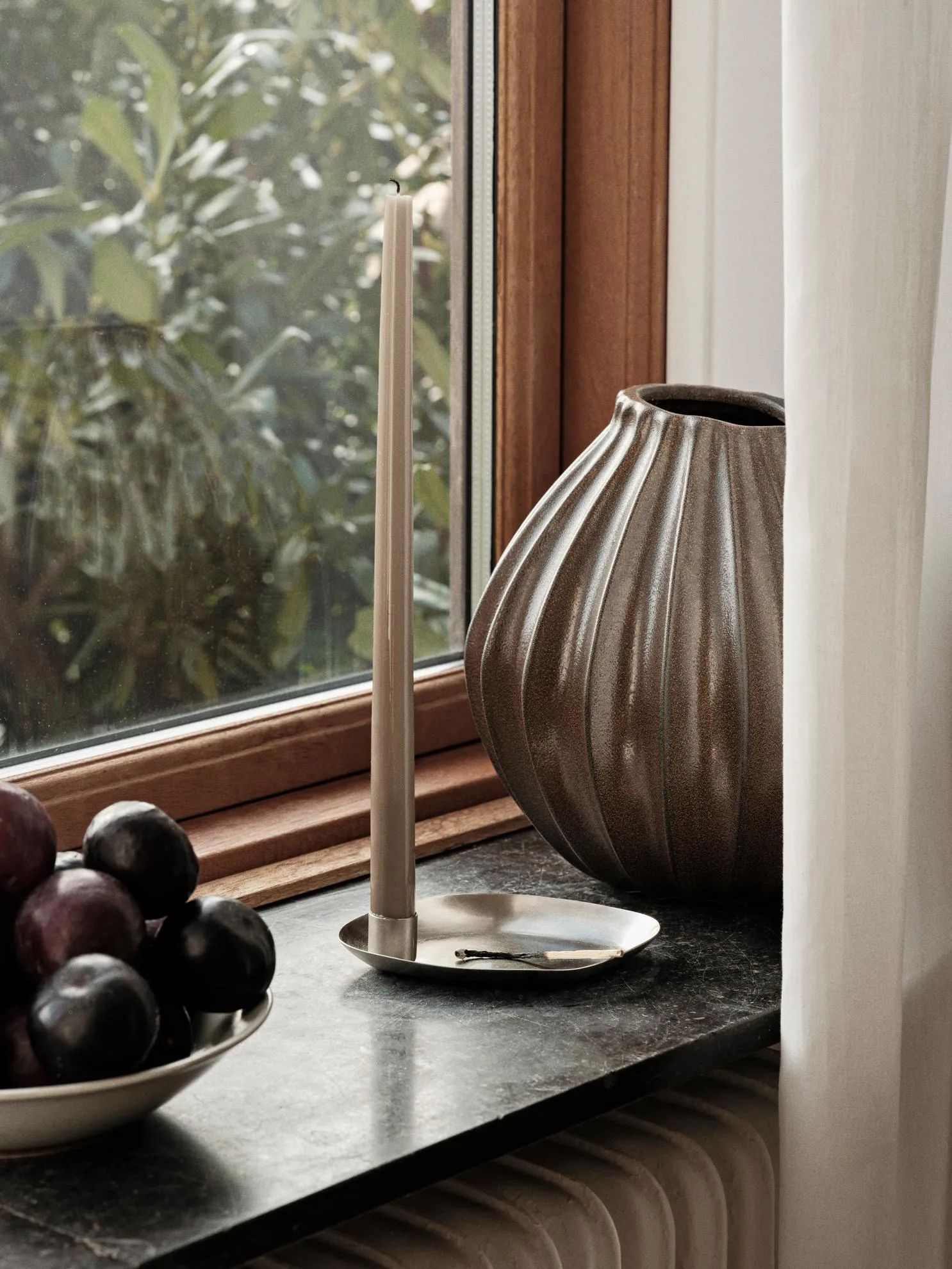 Broste Copenhagen Vaser Wide Vase i Brun, H25 x Ø25, 2