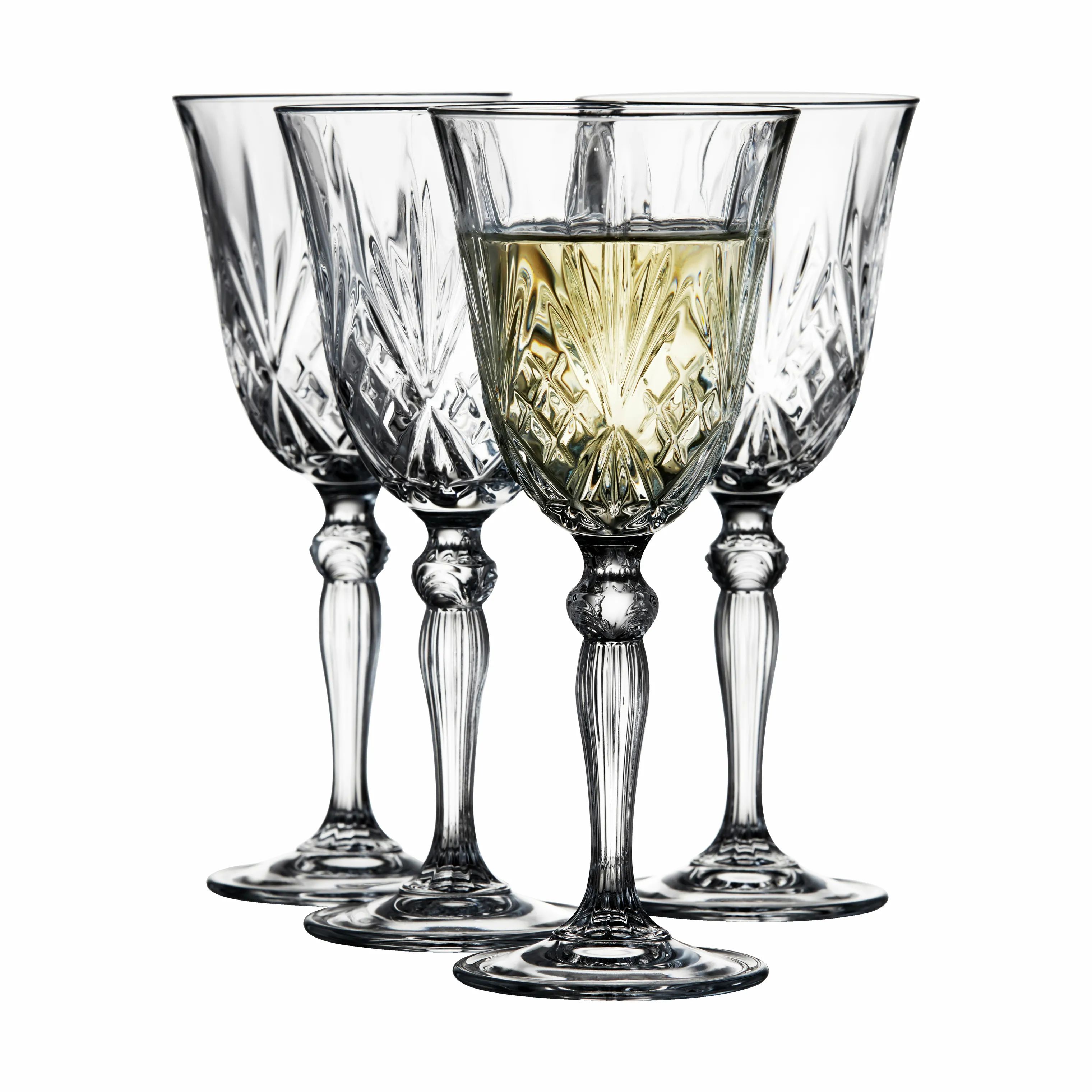 Lyngby Glas Hvidvinsglas Melodia Hvidvinsglas - 4 stk. i Klar, 21 cl, 1