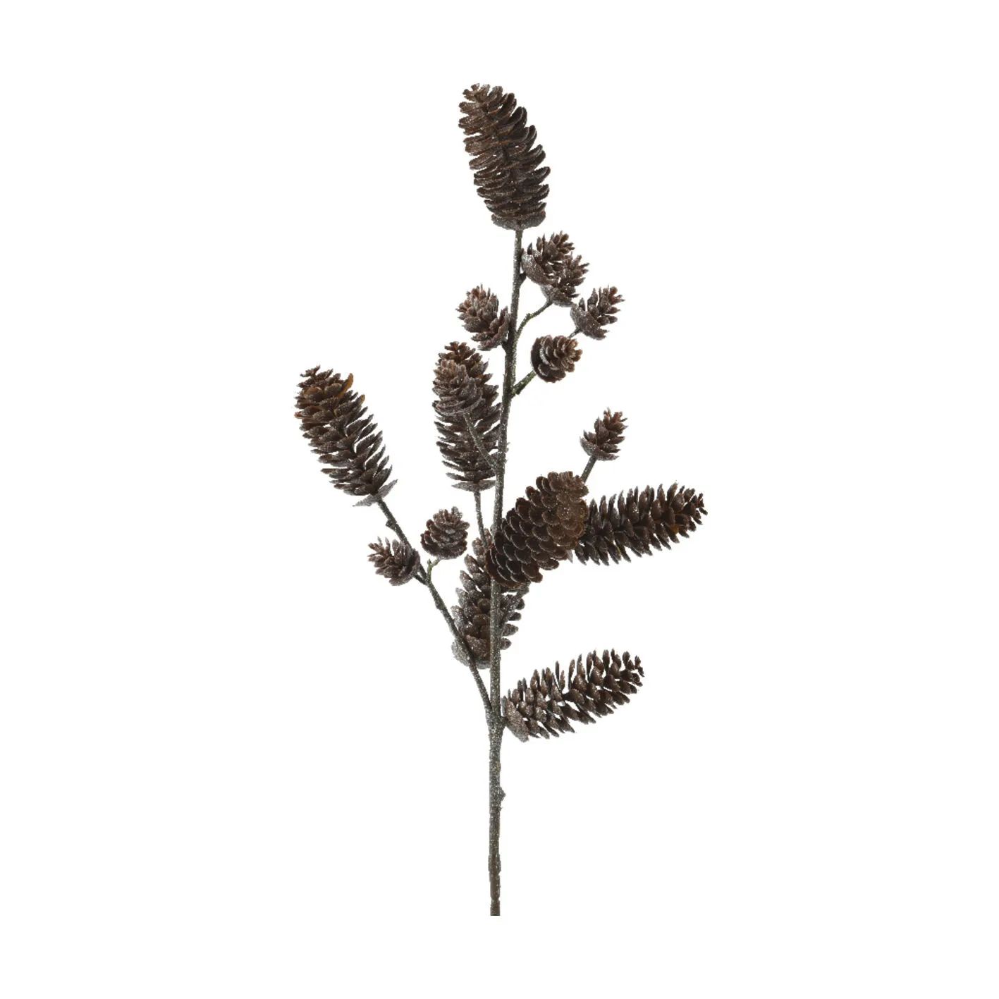 Casa Christmas Kunstige planter Kunstig Gren med kogler i Brun med glimmer, 1