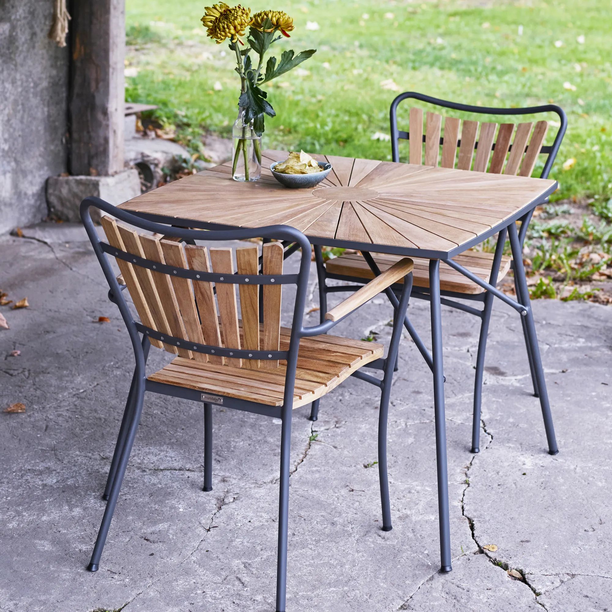 Mandalay Havemøbelsæt Marguerit Cafésæt - 3 dele i Antracit, 2