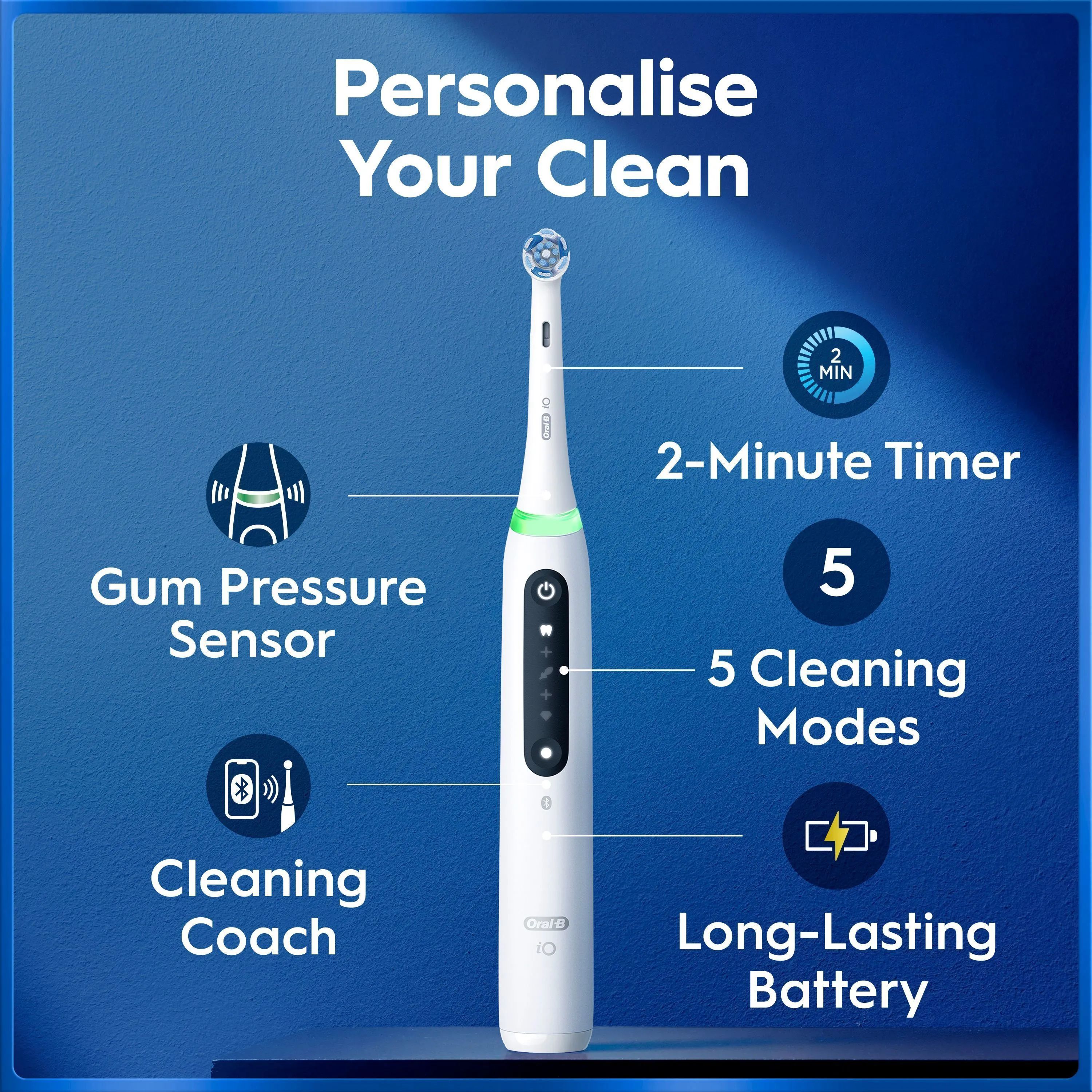 Oral-B Eltandbørster iO5S iO5 Elektrisk Tandbørste i Quite white, 2