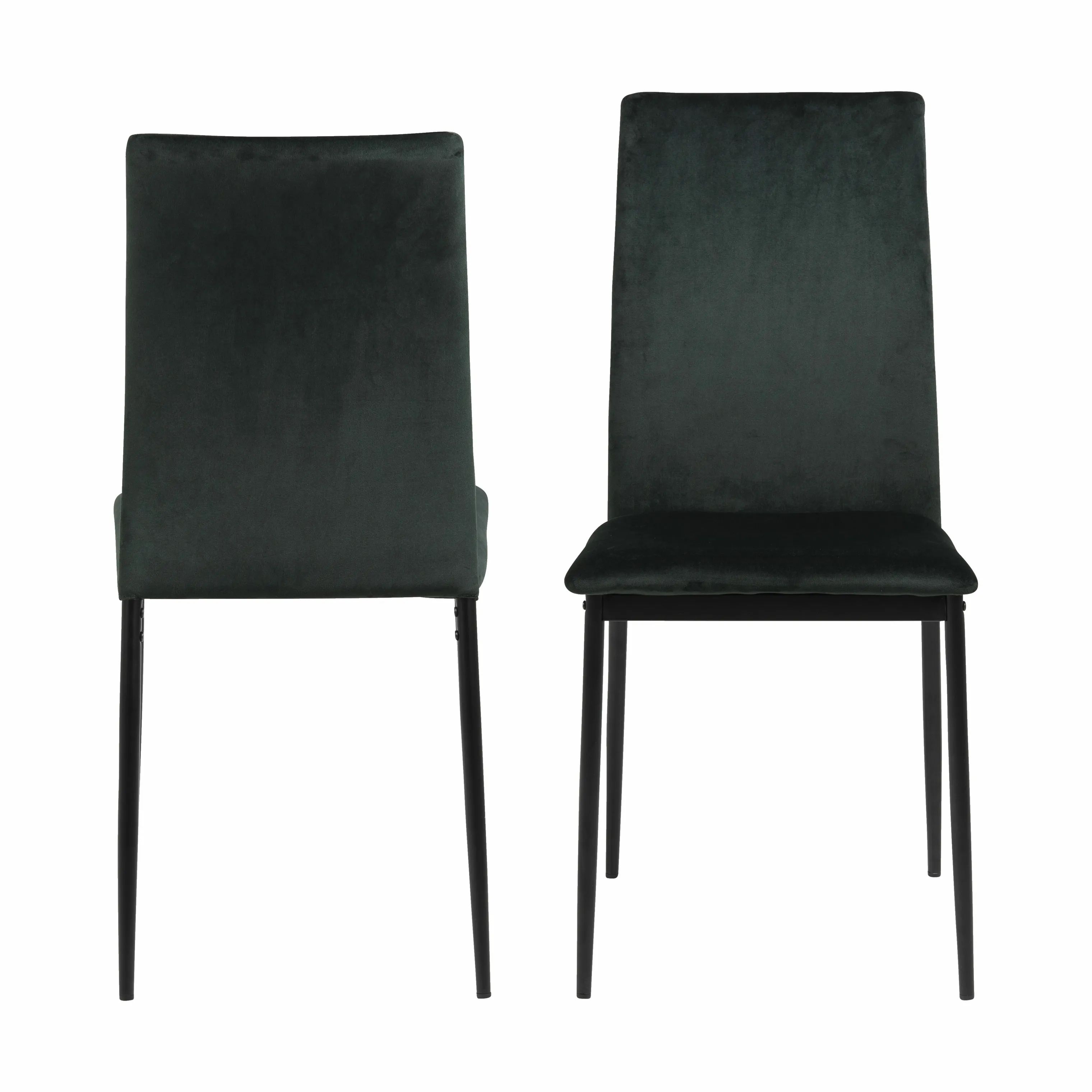 CASA Living Spisebordsstole Demina Spisebordsstol - 4 stk. i mørkegrøn/sort, 3