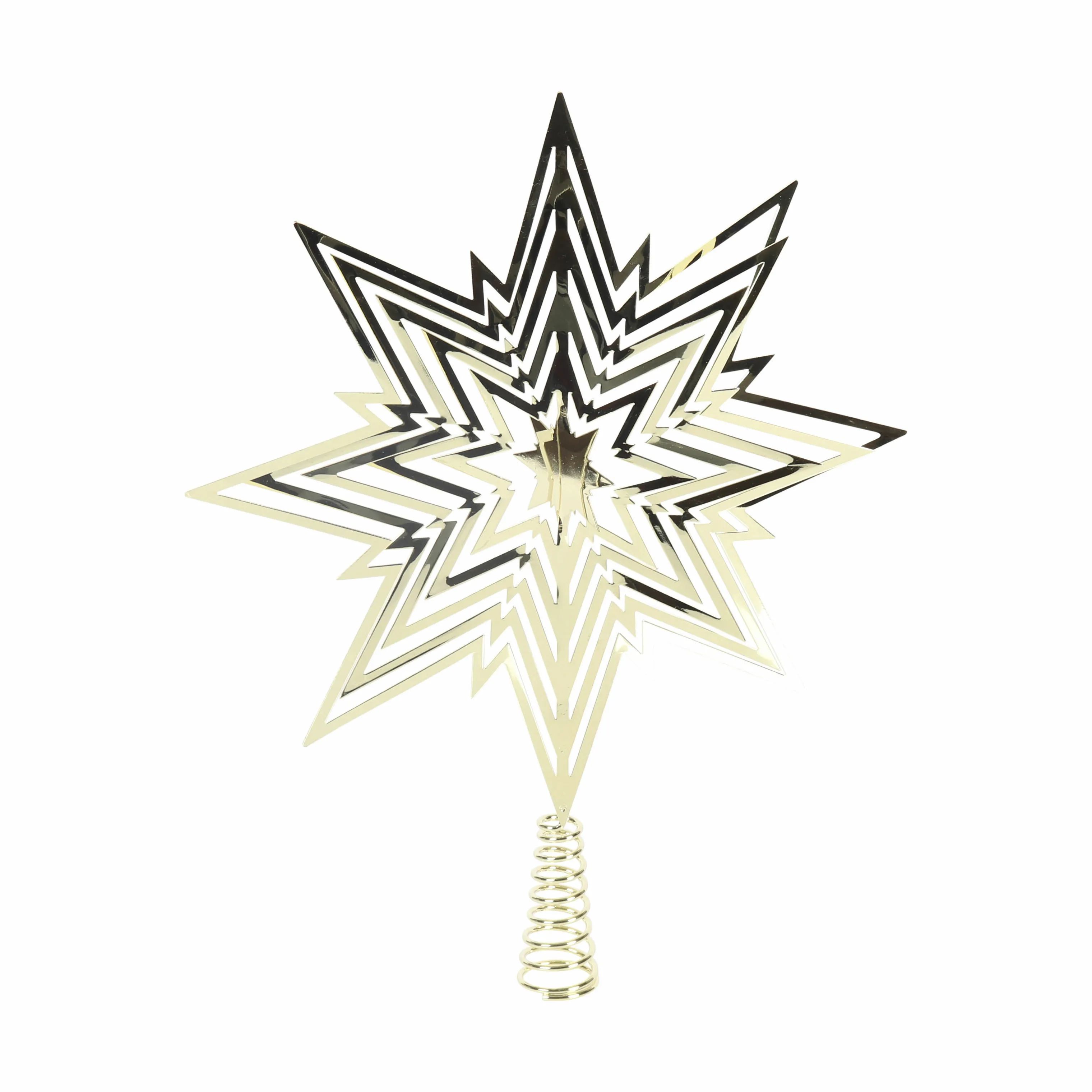 Casa Christmas Topstjerner Santas Memories Juletræsstjerne i 3D i Shiny gold, 30,5 cm, 1
