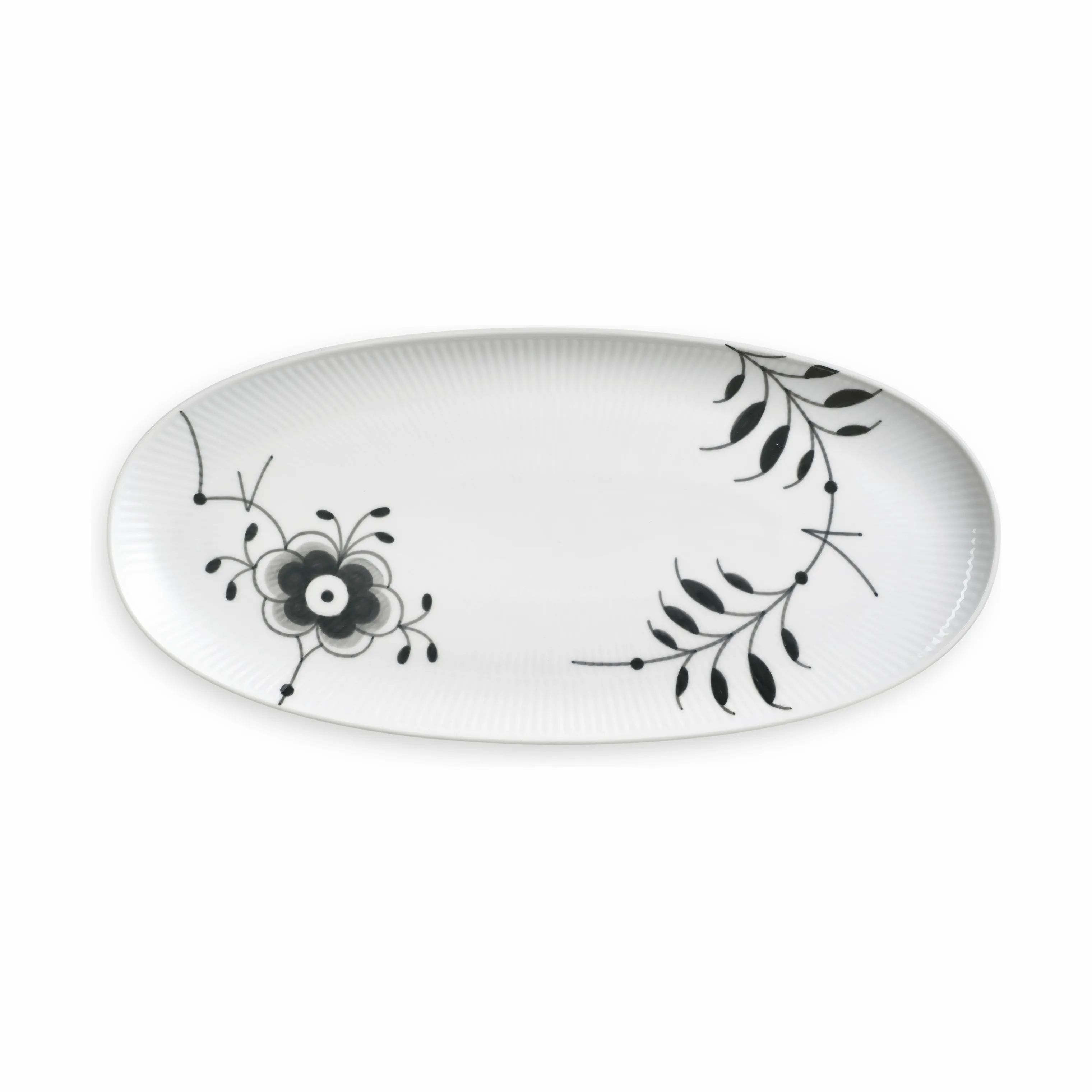 Royal Copenhagen Serveringsfade Sort Mega Riflet Fad i L 37 cm, 37 cm, 1