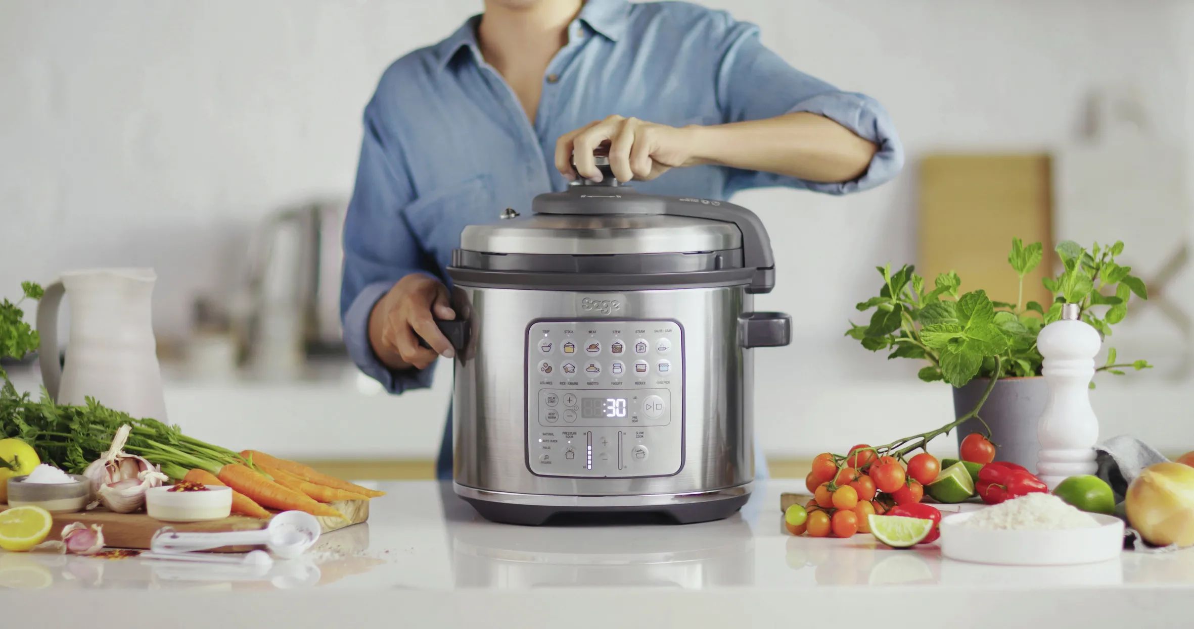 Sage Slowcookere og multicookere The Fast Slow Go Multicooker i Stål, 3