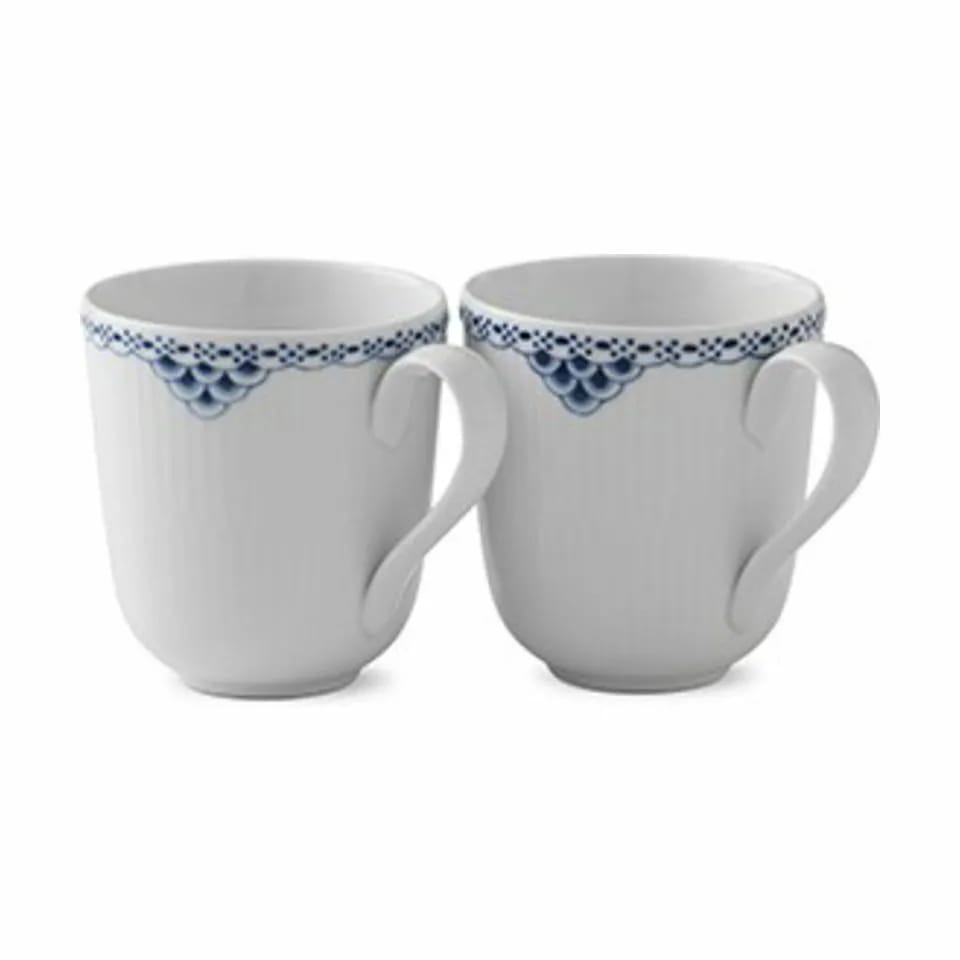Royal Copenhagen Krus og kopper med hank Prinsesse Krus - 2 stk. i blå;hvid, 28 cl, 1