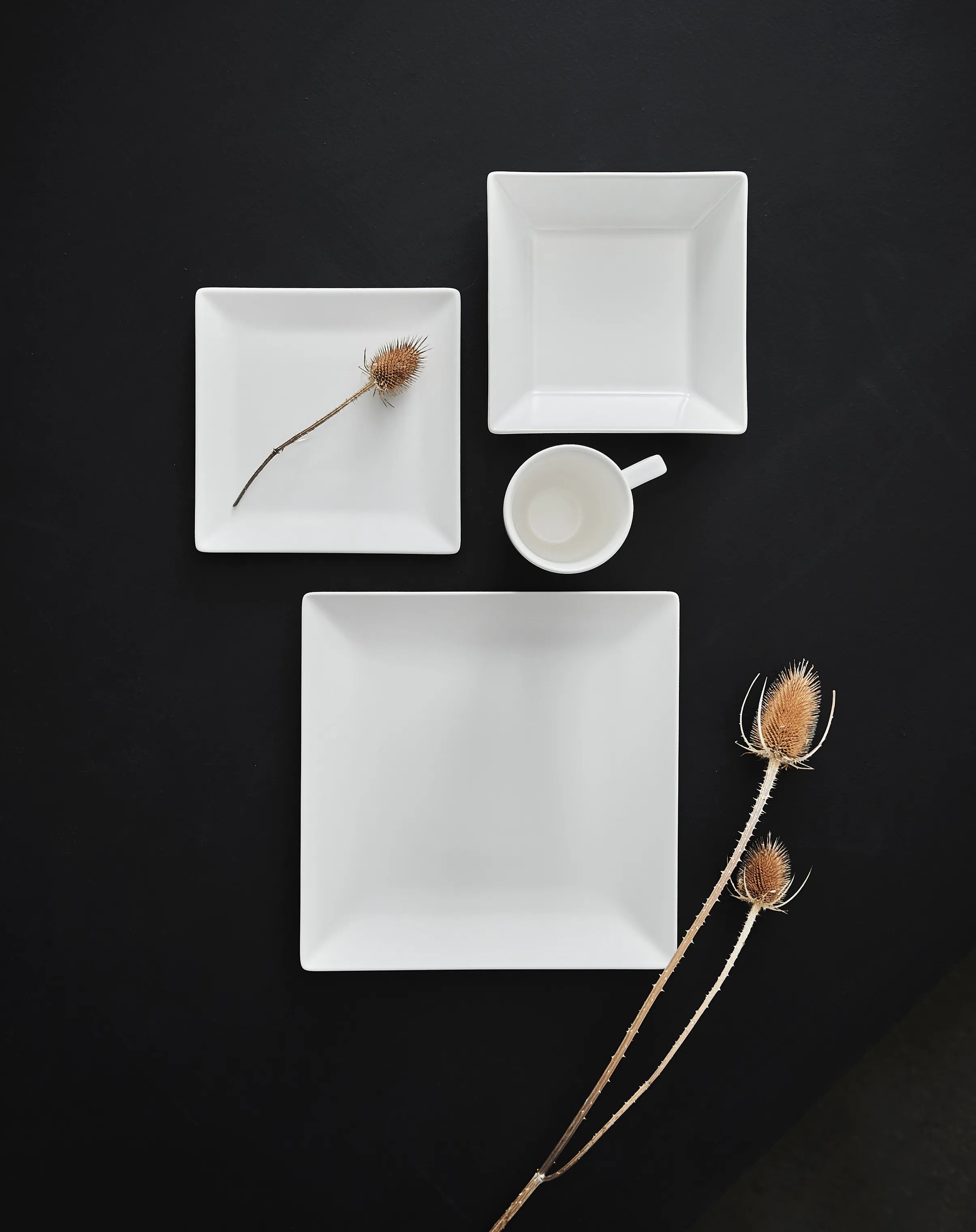 Aida Frokosttallerkener Quadro Flad Tallerken i Hvid, 18 cm, 2