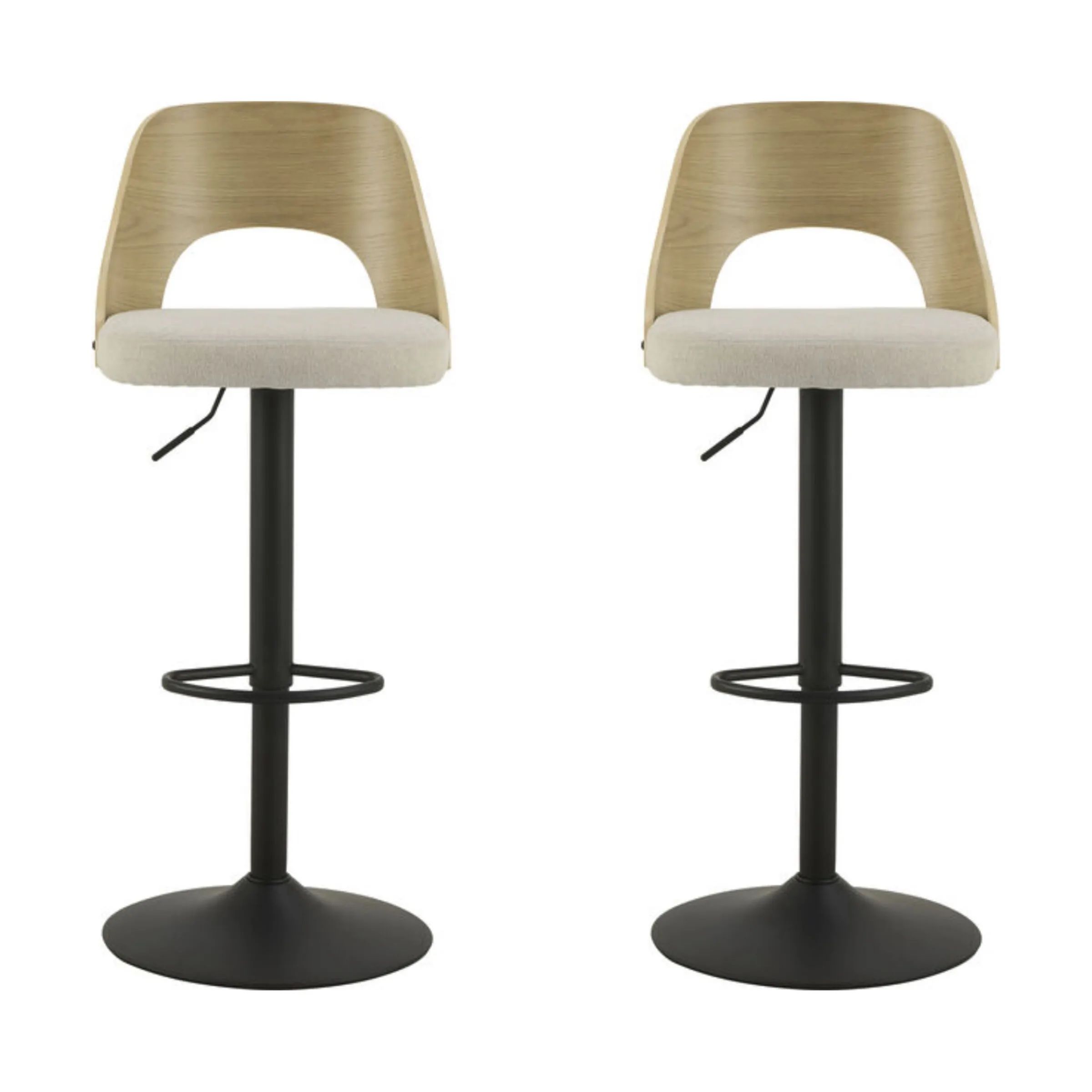 CASA Living Barstole Lucy Barstol - 2 stk i Beige/sort, 1