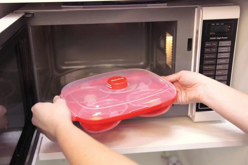 Sistema Æggedelere og øvrigt udstyr til æg Microwave Pocheringsbakke i Rød, 3