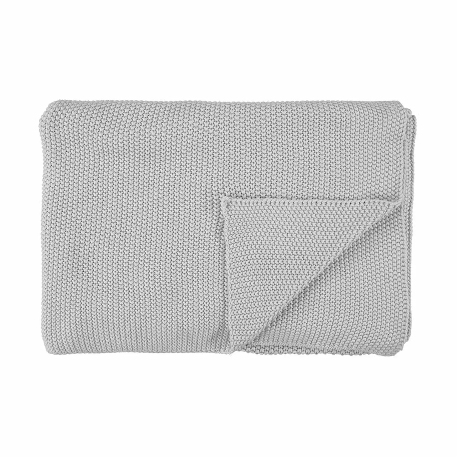 Marc O'Polo Plaider Nordic Knit Nordic Plaid i Silver, B130 x L170 cm, 1
