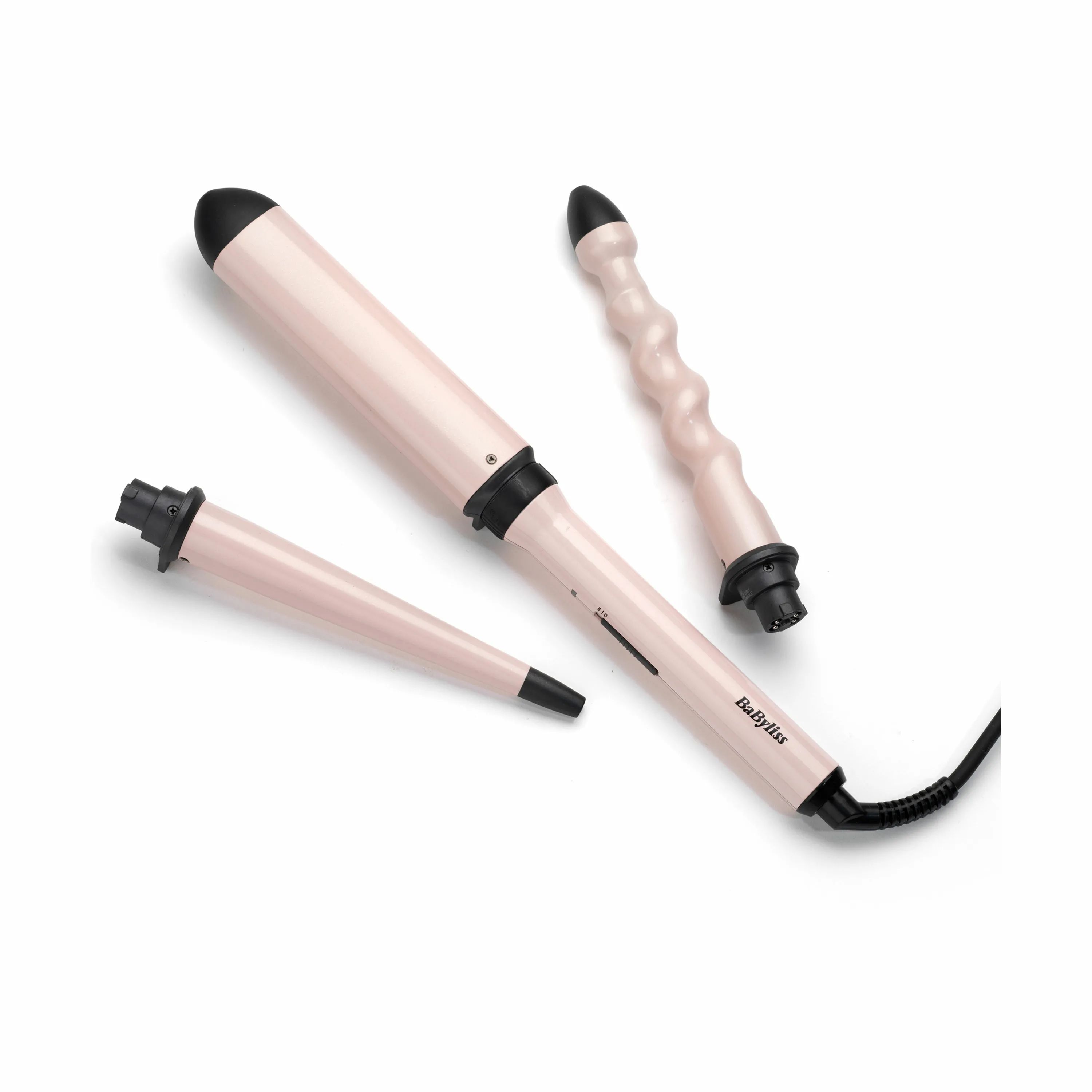 BaByliss Krøllejern Curl & Wave 3-i-1 Krøllejern i Rose/sort, 1