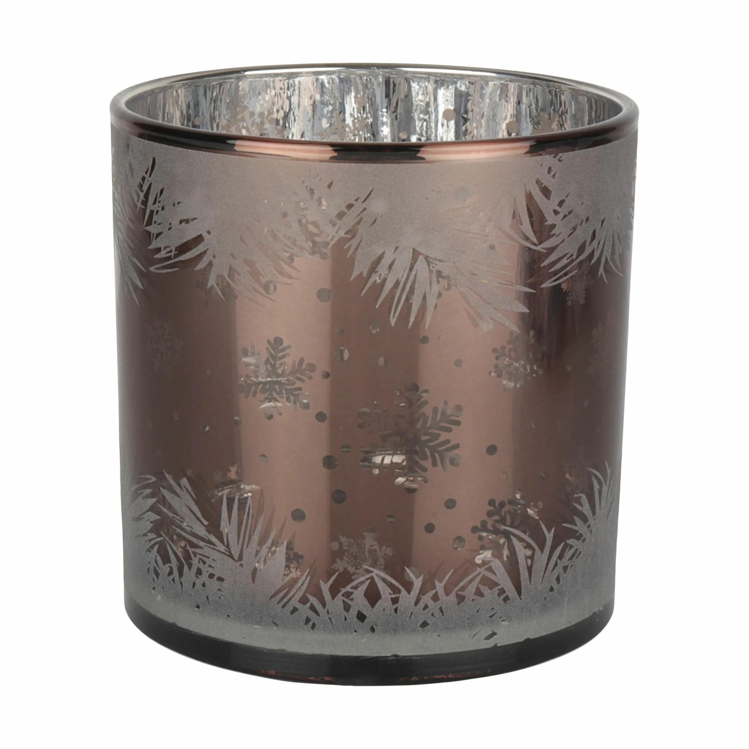 Casa Christmas Jule- og adventsstager Hurricane Fyrfadsstage i brun/sølv, 15 cm, 1