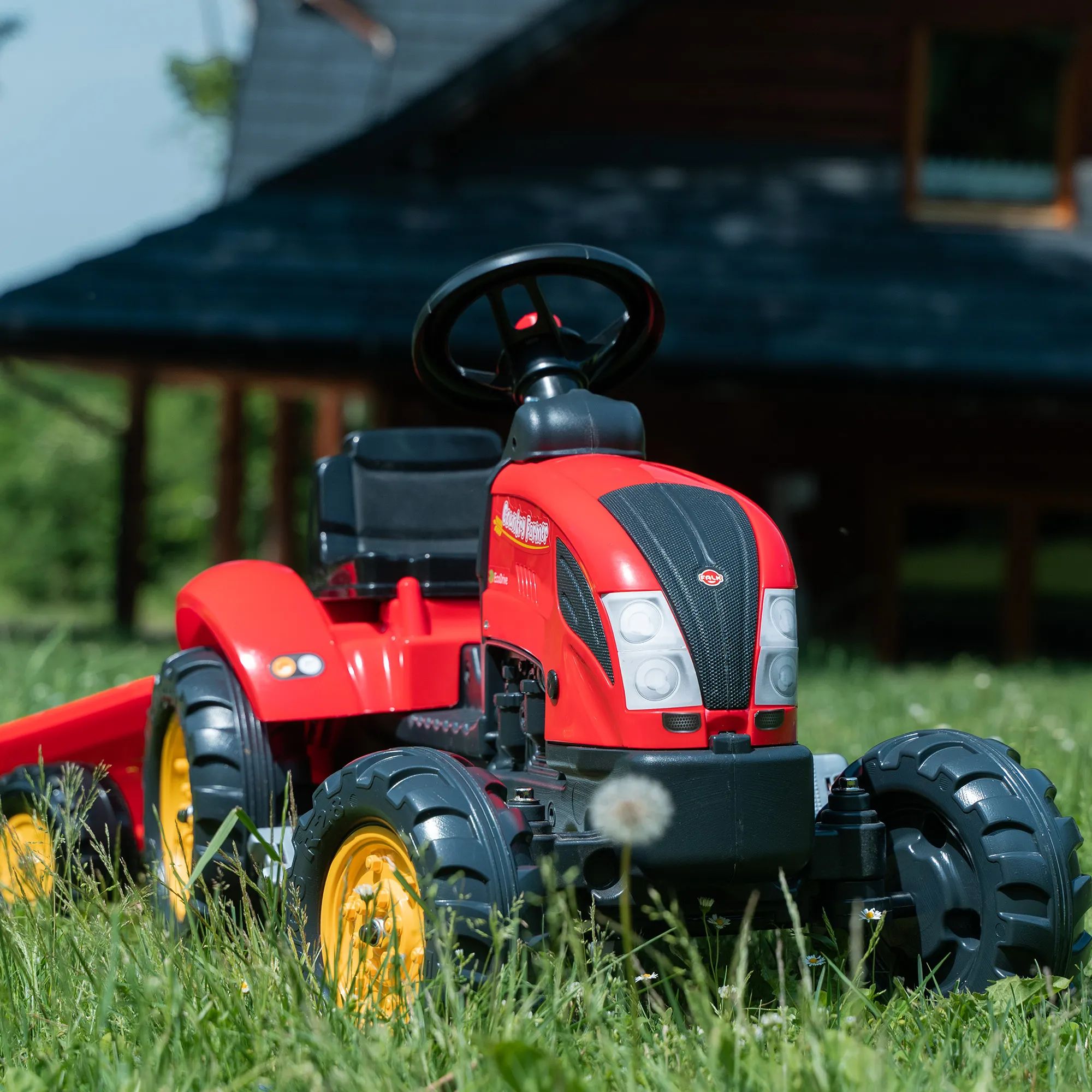 FALK Øvrig udeleg Traktor m. trailer i Rød, 3