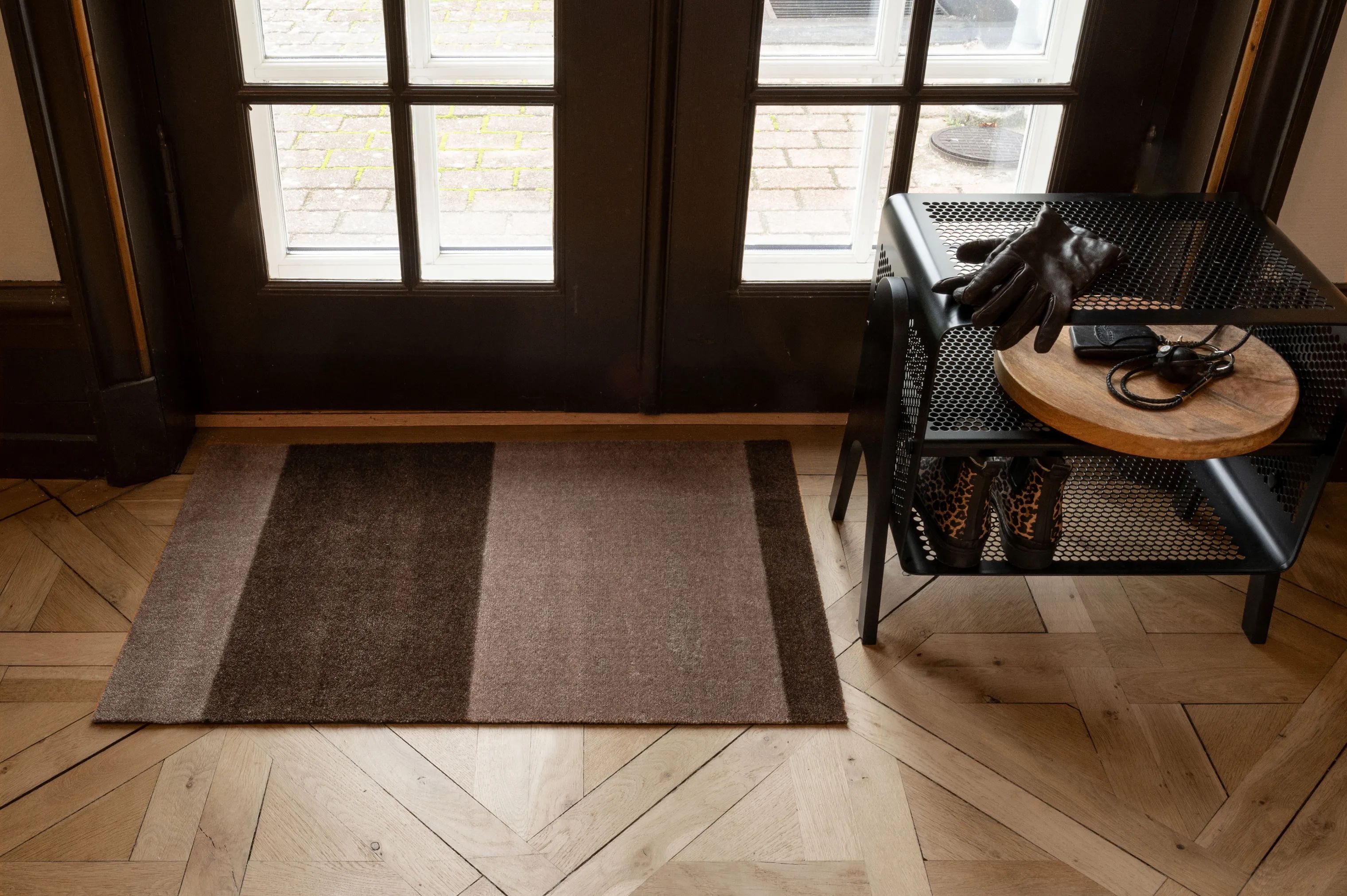 Tica Copenhagen Dørmåtter Stripes Horisontal Gulvmåtte i sand/brun, B60 x L90 cm, 3
