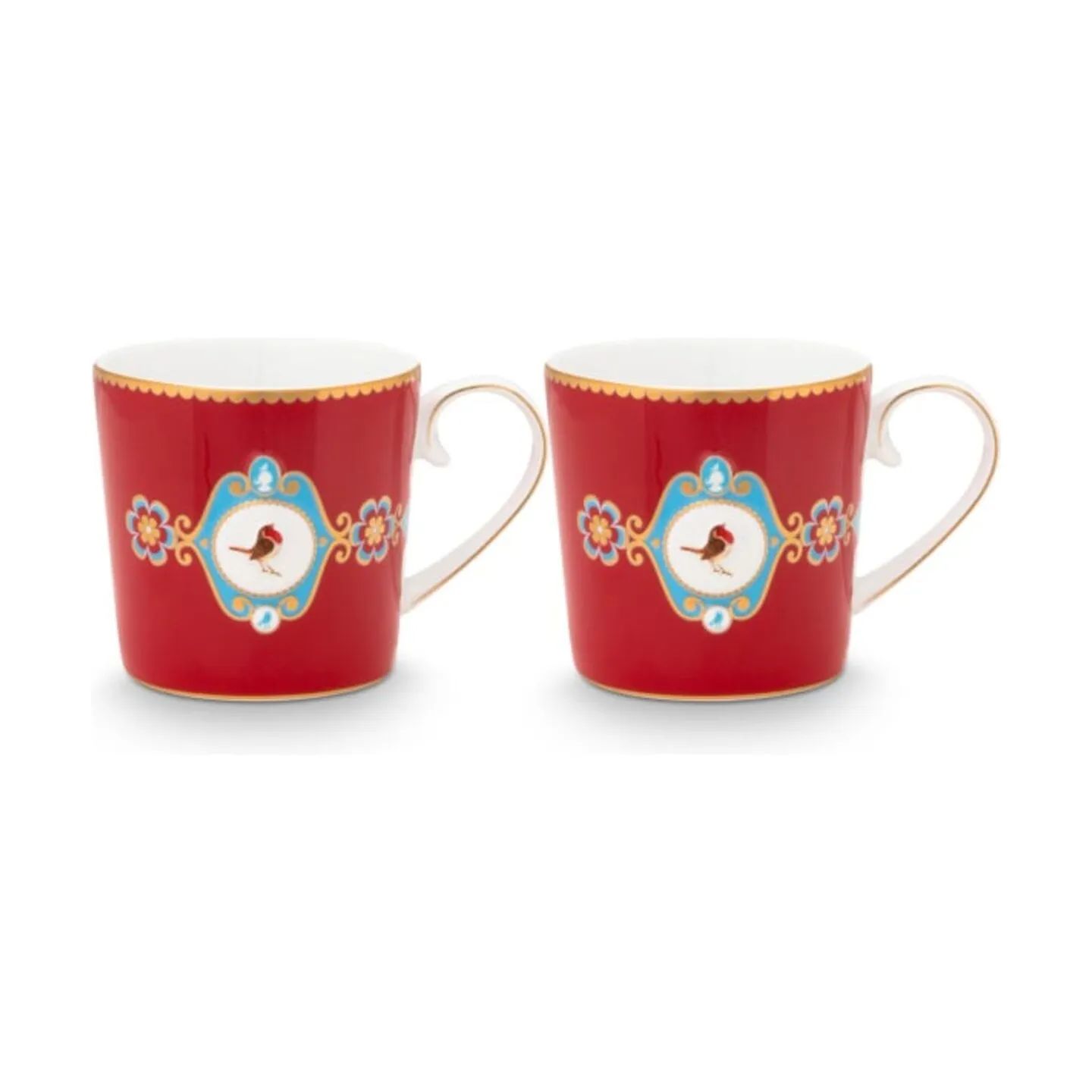 PIP Studio Krus og kopper med hank Love Birds Krus - 2 stk. i Red, 190 ml, 1