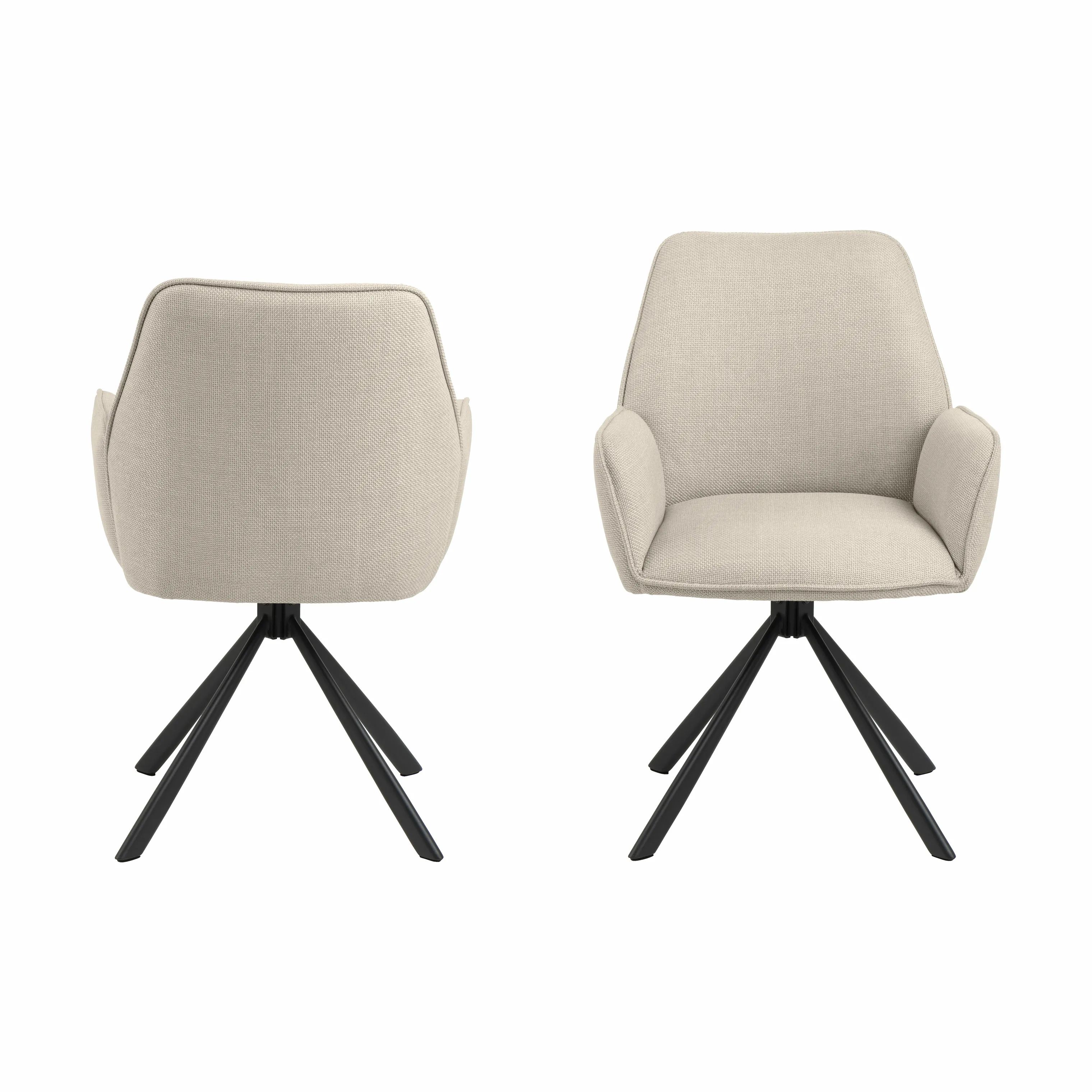 CASA Living Spisebordsstole Glenda Spisebordsstol - 2 stk. i Beige/sort, 1