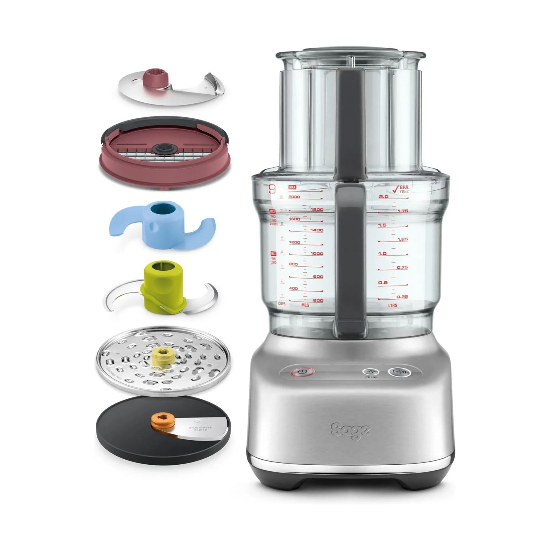 Sage Foodprocessorer Paradice 9 Foodprocessor i Brushed Stainless Steel, 4