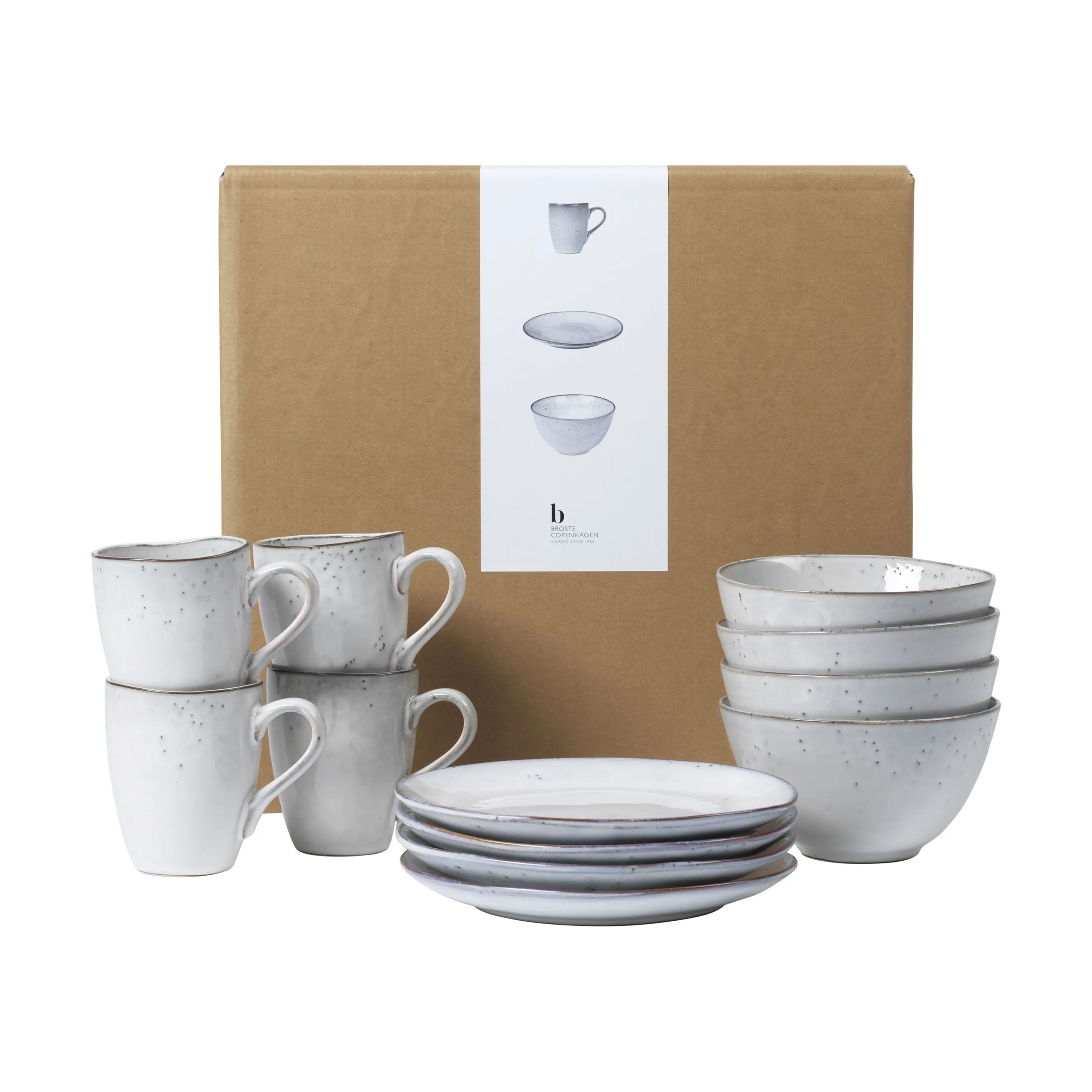 Broste Copenhagen Frokosttallerkener Nordic Sand Morgenmadssæt - 12 dele i 12 stk., 3