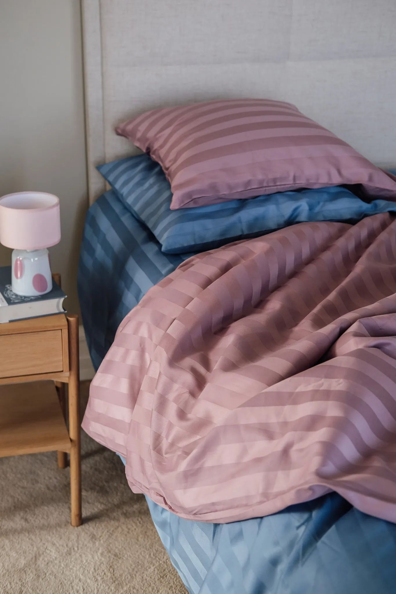 CASA Living Sengetøj Sengetøj i rosa, B140 x L200 cm, 3