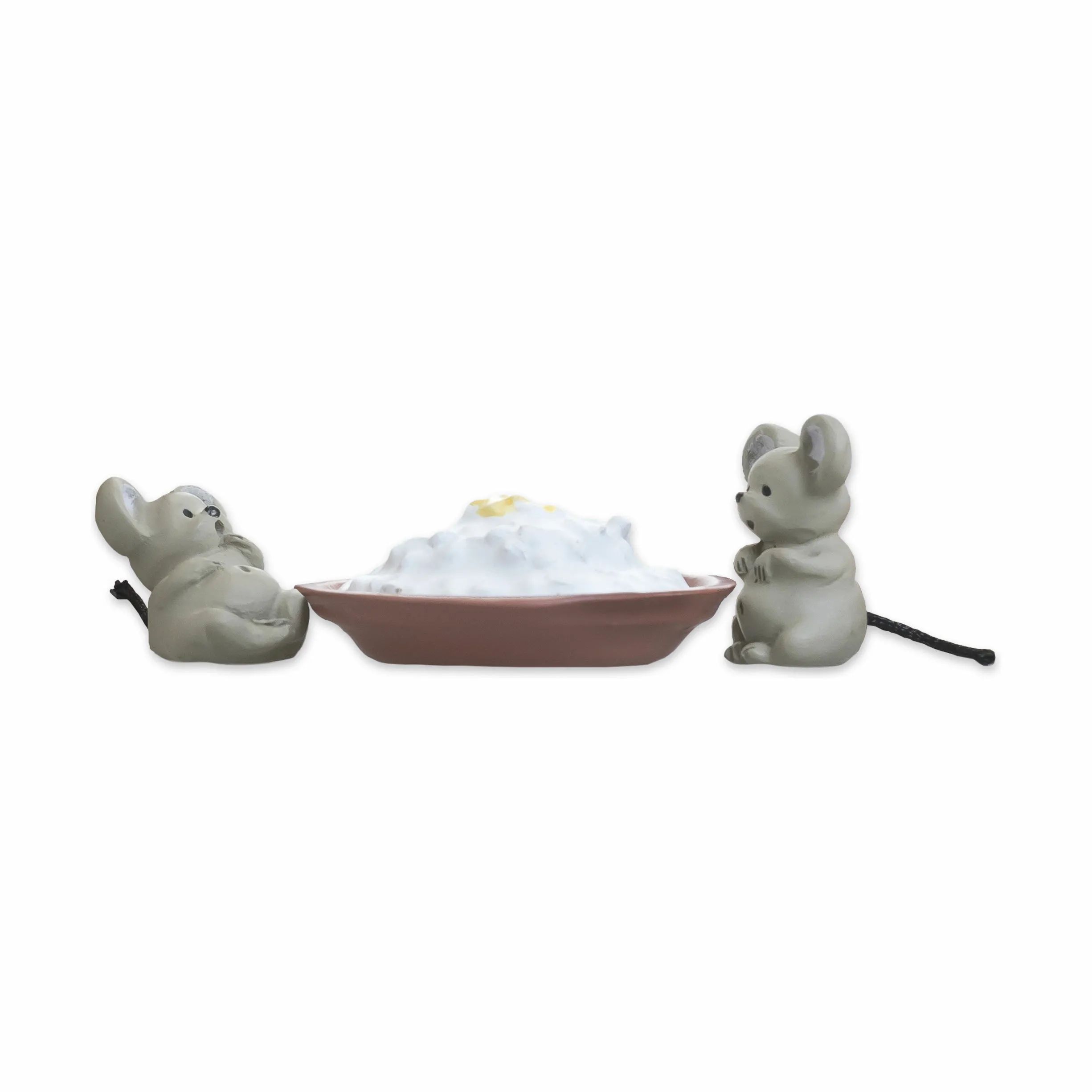 Klarborg Dyrefigurer Mus - Gnist & Hannibal med grød i Grå, 2 cm, 1