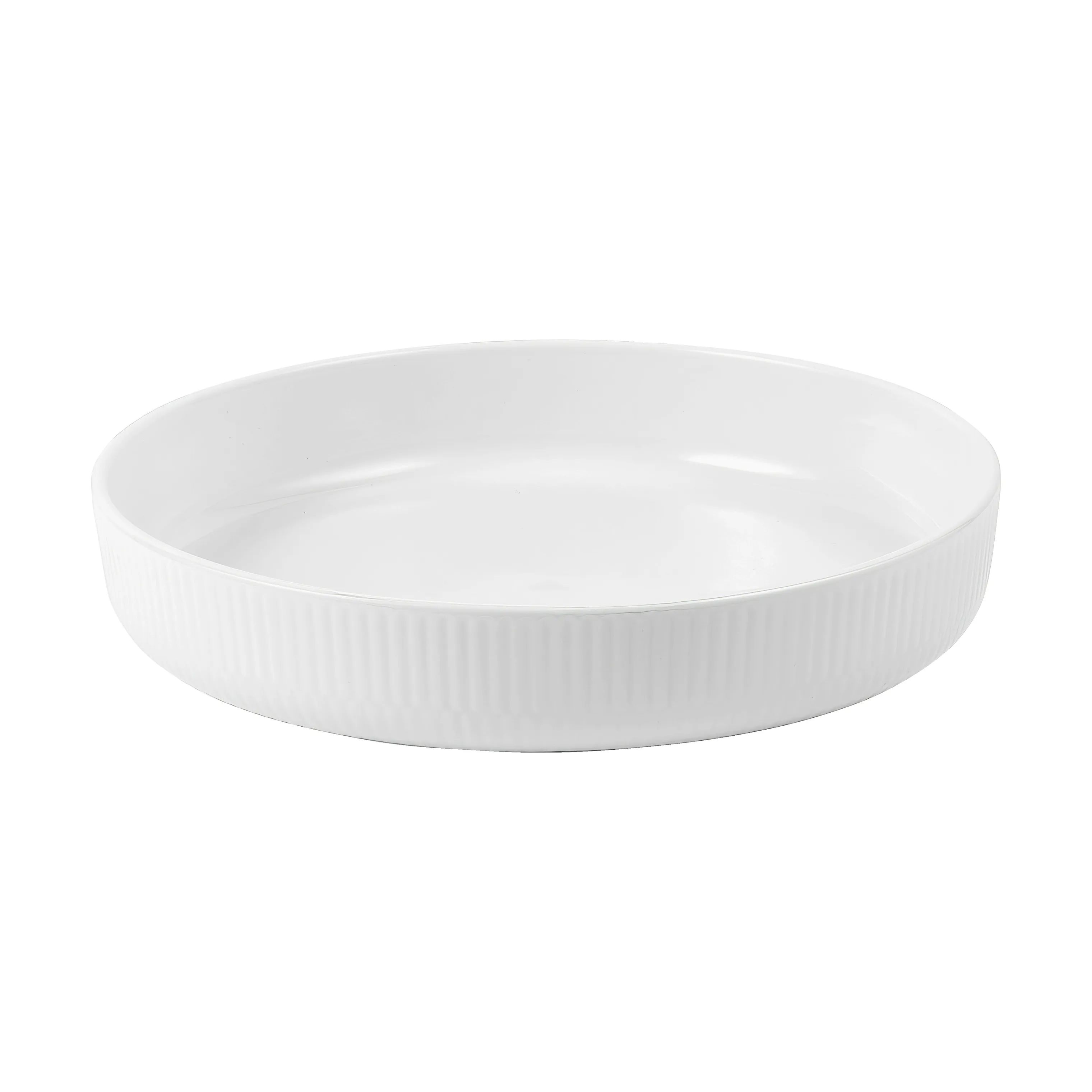 Royal Copenhagen Ovnfaste fade Hvid Riflet Ovnfast Fad i 27 cm, 1