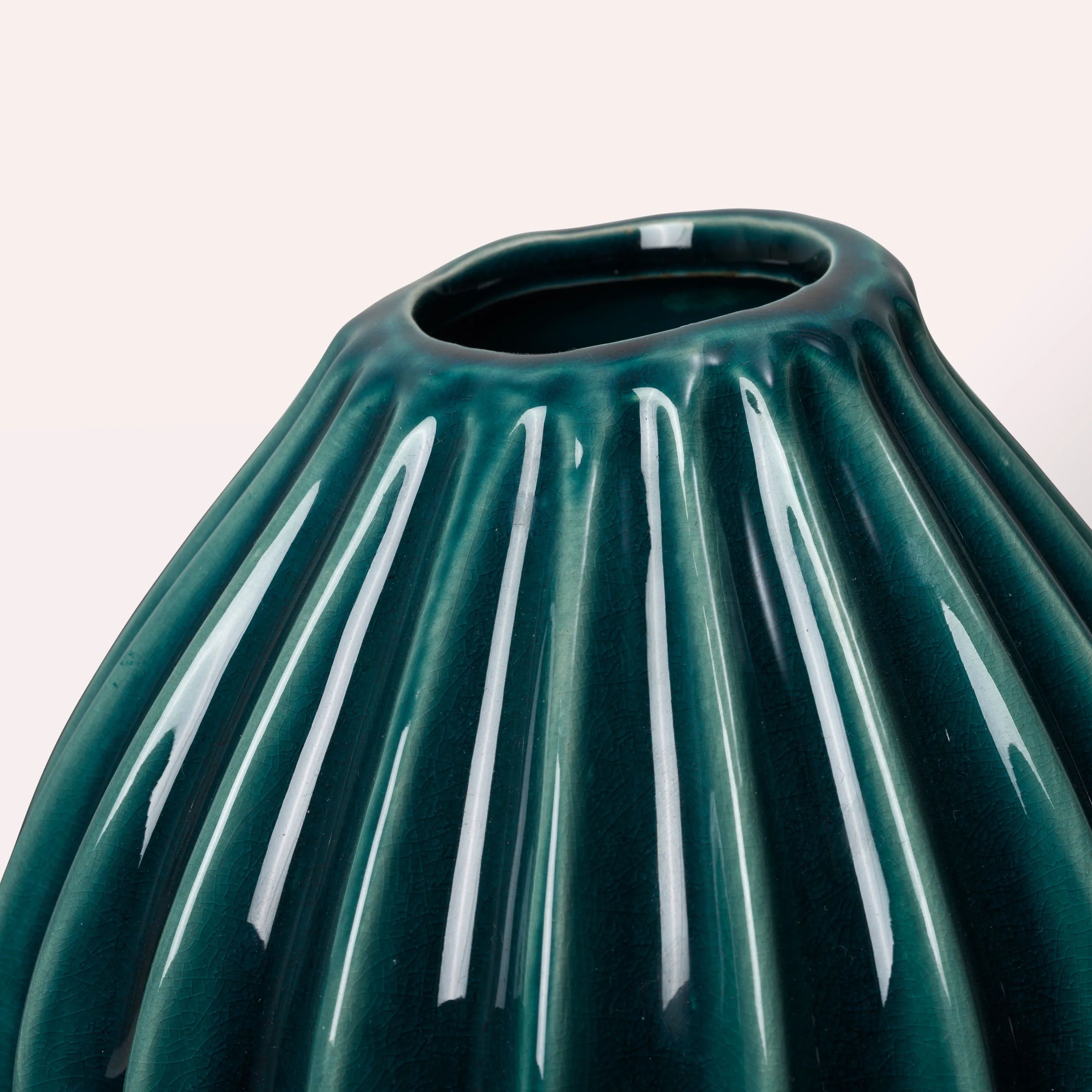 Broste Copenhagen Vaser Wide Vase i Blå, H25 x Ø25 cm, 3