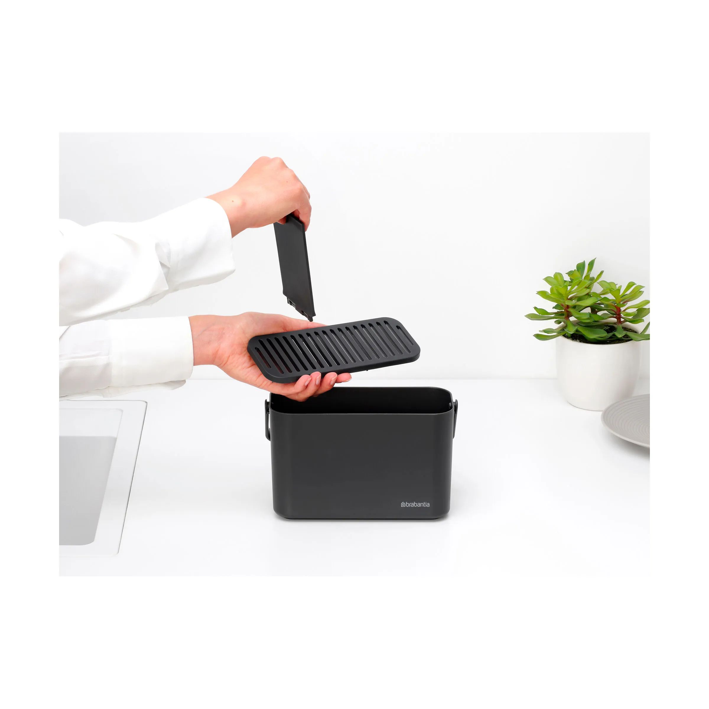 Brabantia Øvrigt tilbehør til opvask SinkSide Redskabsholder i Dark Grey, 6