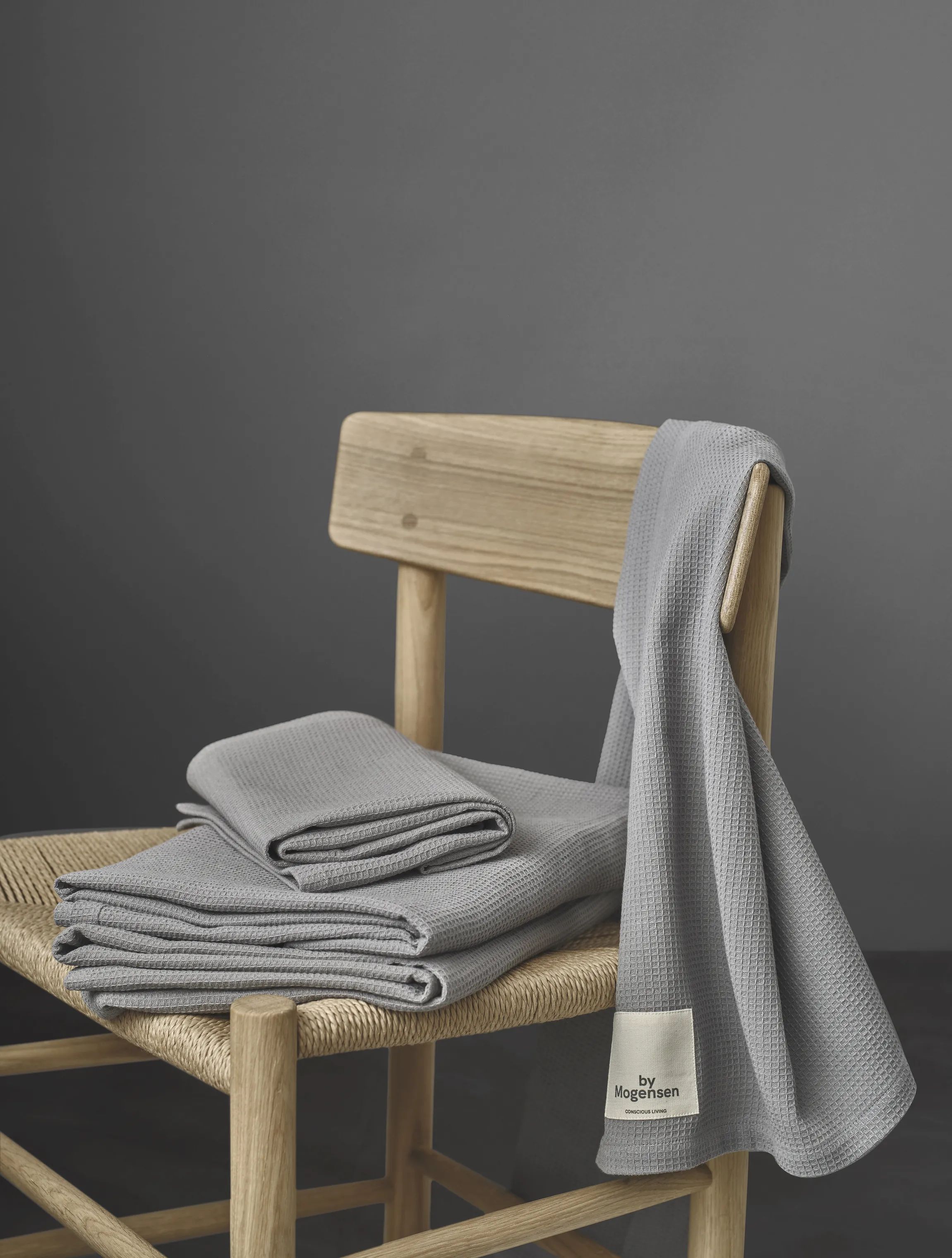 By Mogensen Håndklæder Grey Waffle Håndklæde i B70 x L140 cm, 3
