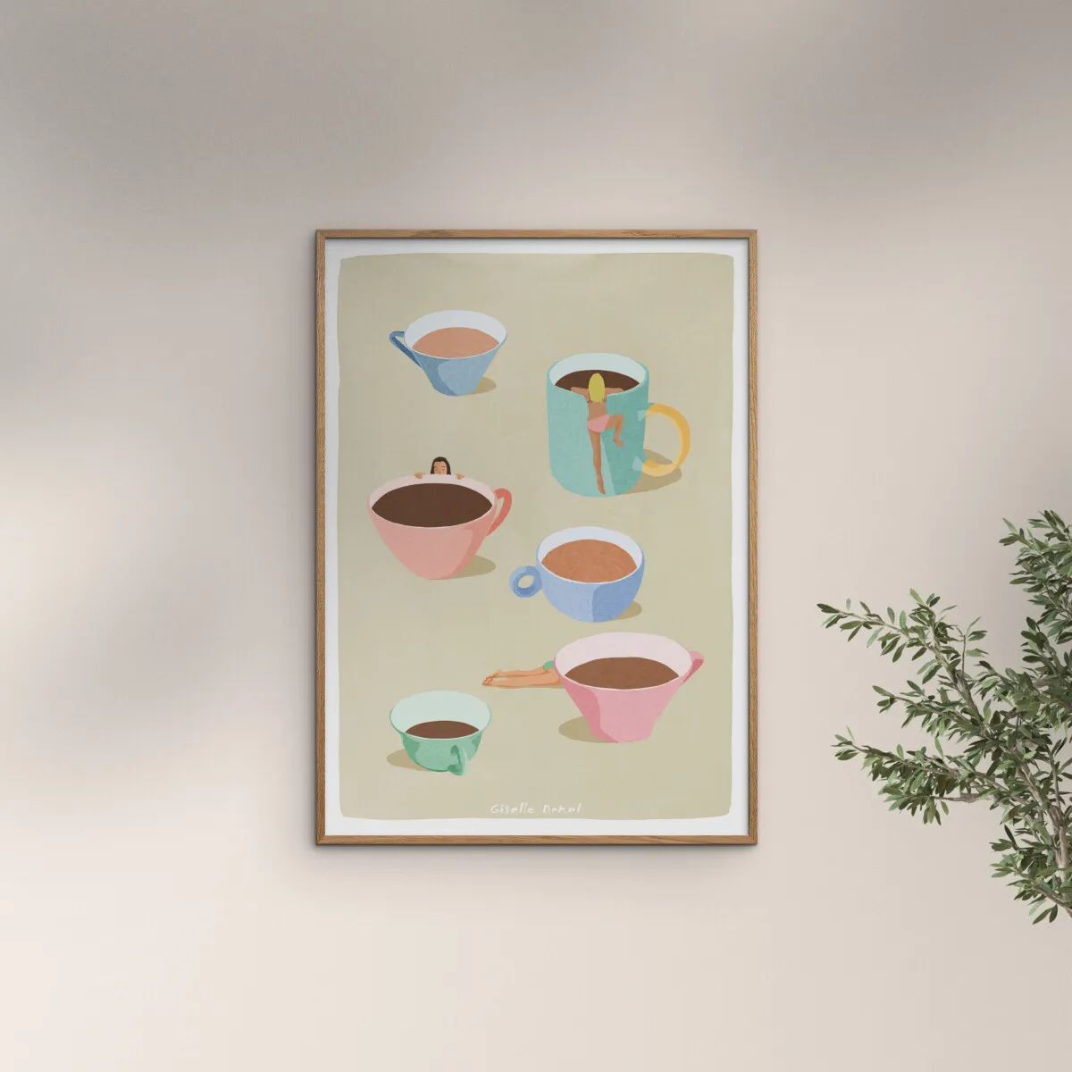 Poster&Frame Plakater Plakat - Coffee ladies i B50 x L70 cm, 2