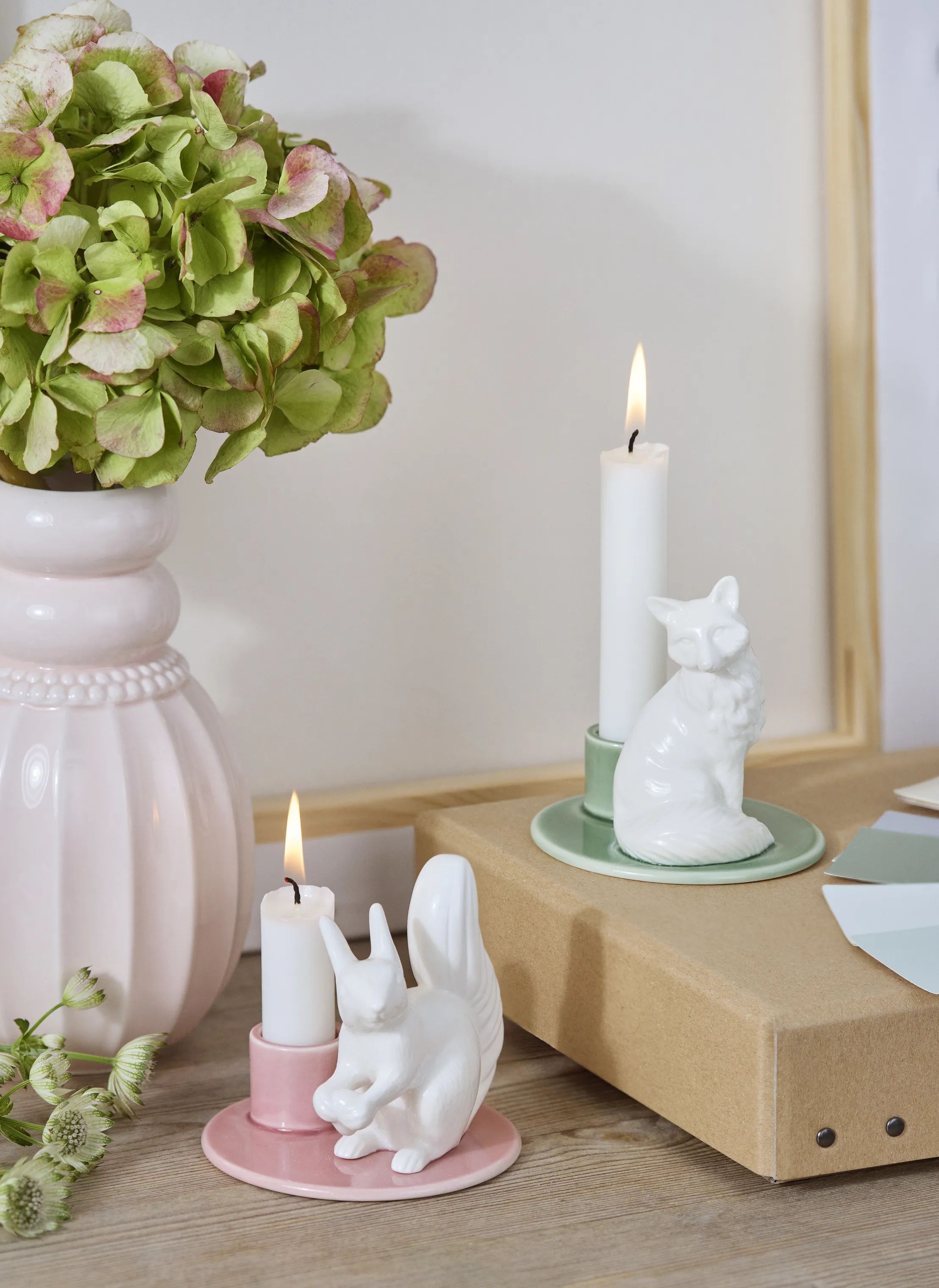 Dottir Kronelysestage Sweet Stories  Egern Lysestage i White/Blush, 3