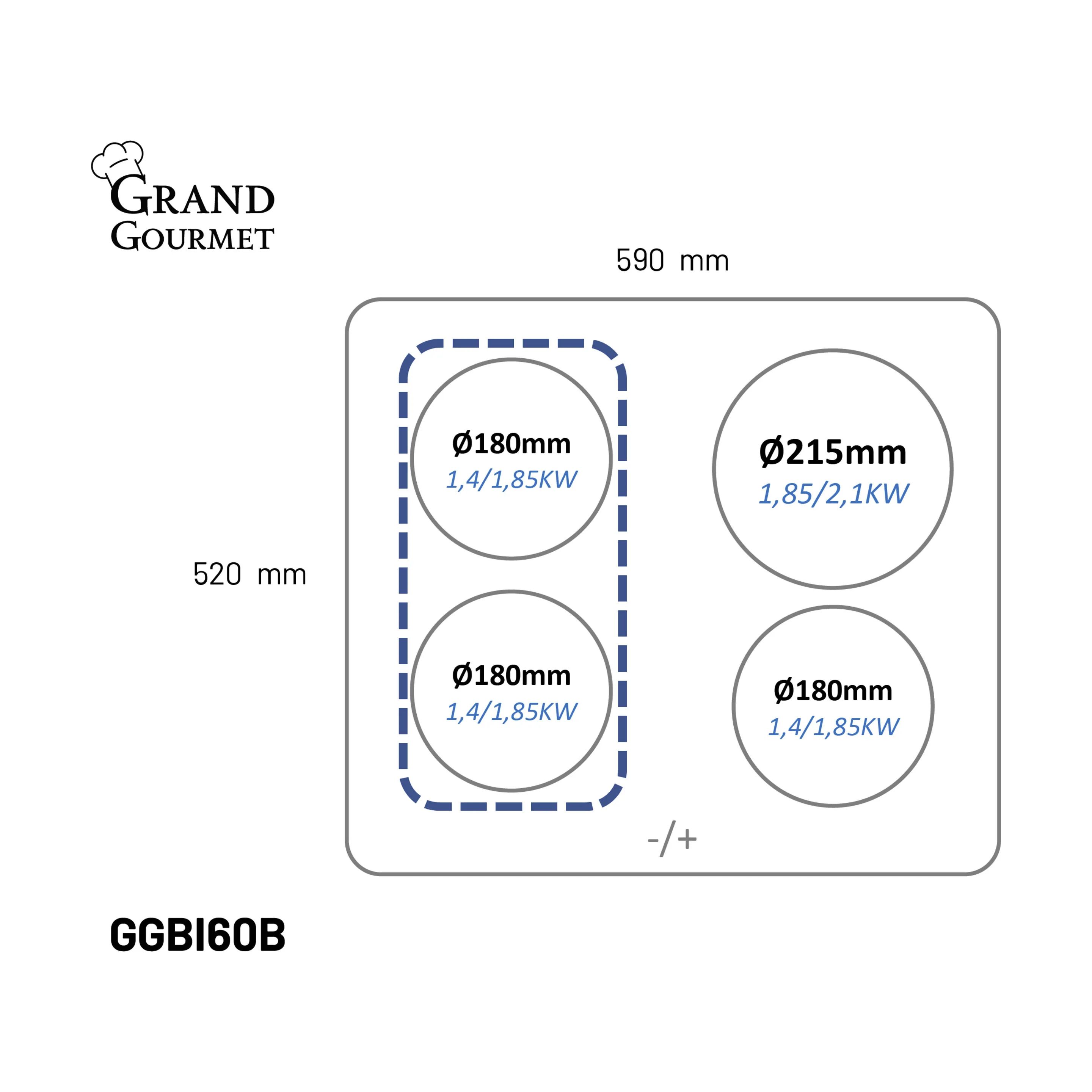 Grand Gourmet Kogeplader Induktionskogeplade BI60B i Sort, 2
