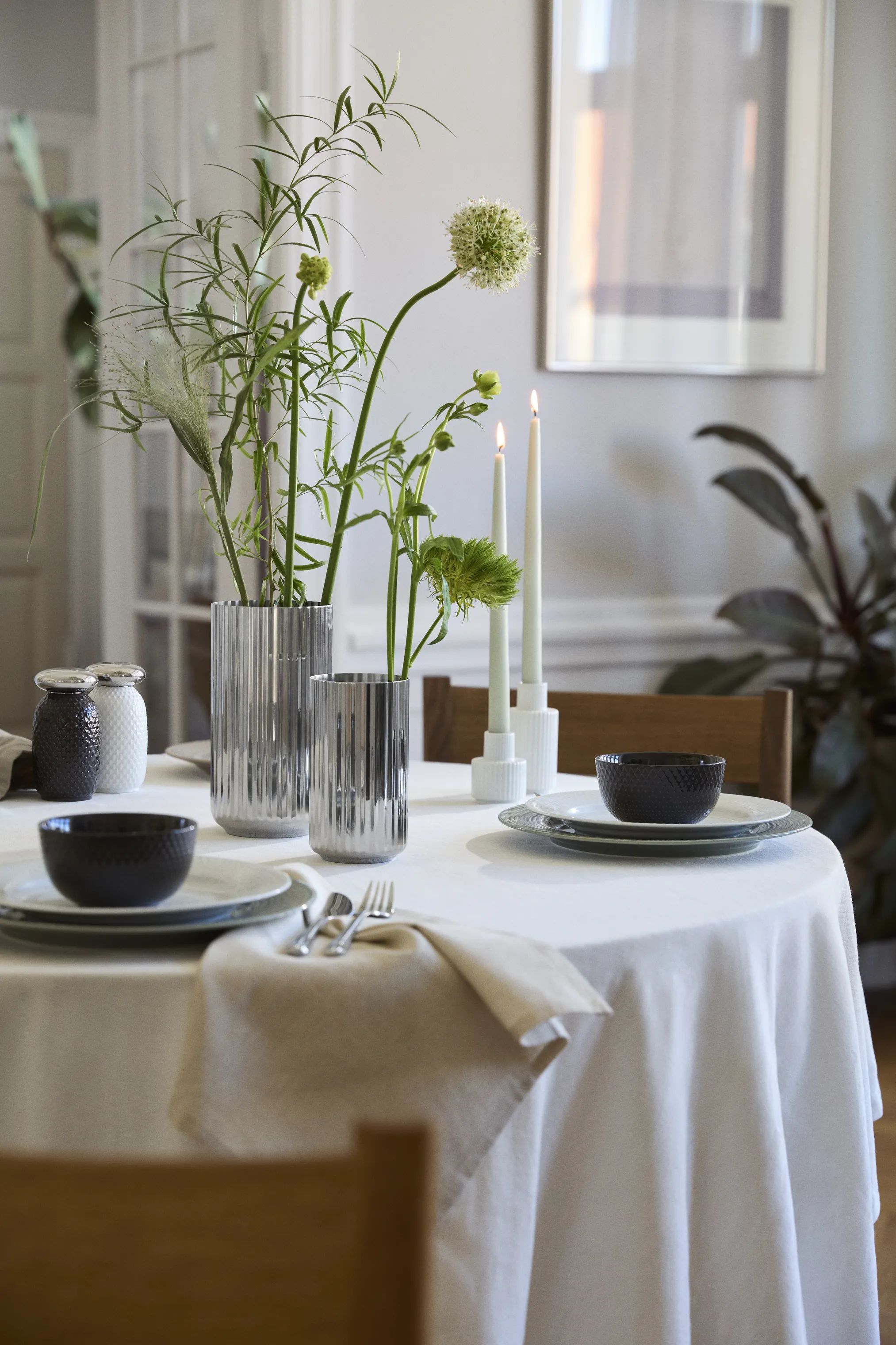 Lyngby Porcelæn Middagstallerkener Rhombe Earth Middagstallerken i Moss, 27 cm, 2