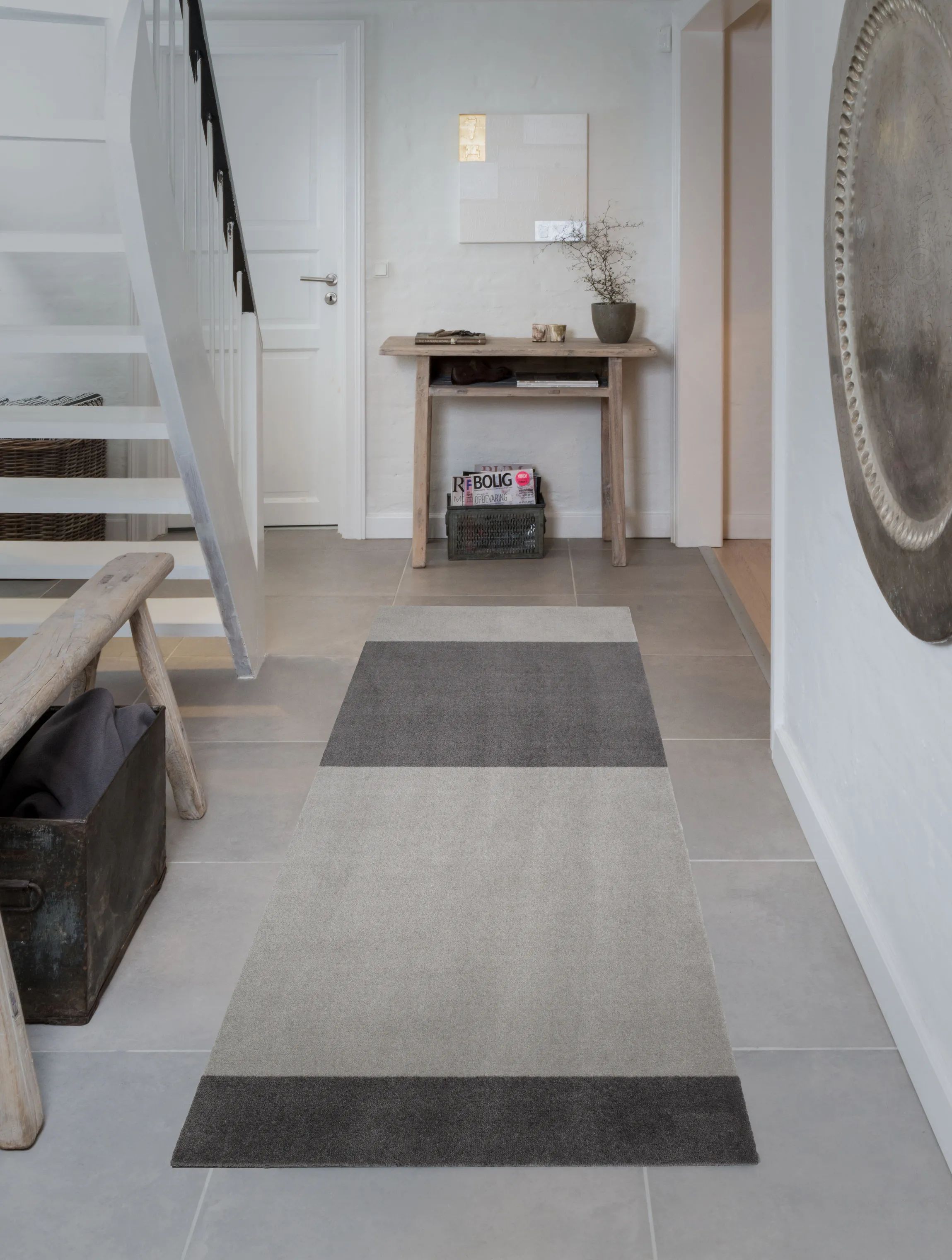 Tica Copenhagen Gulvtæpper Stripes Horisontal Gulvtæppe i Grå/lysegrå, B90 x L200 cm, 2