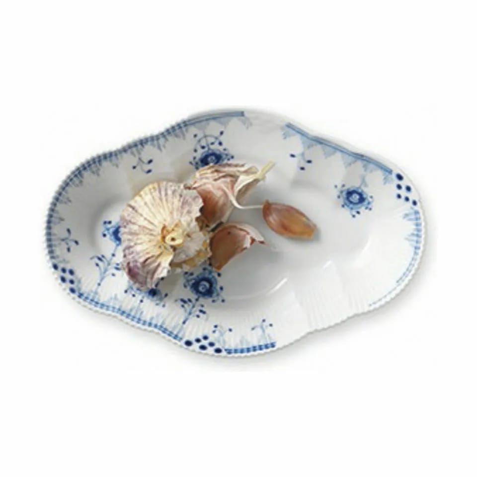 Royal Copenhagen Serveringsfade Blå Elements Fad i Koboltblå/hvid, 23 cm, 3