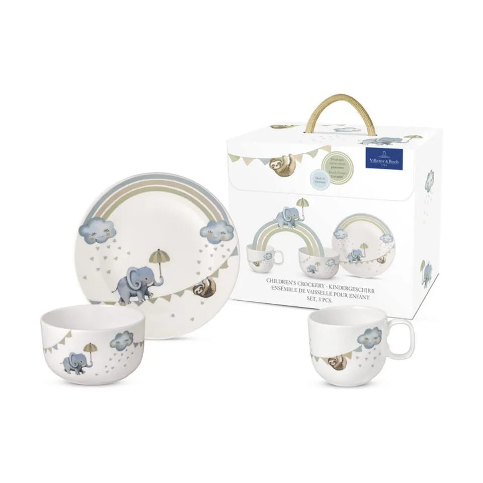 Villeroy & Boch Spisesæt Børnesæt Elefant - 3 dele i Blå, 1