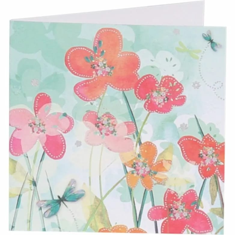 CASA Living Kort Kort Lyserøde Blomster i Lyserød, 1