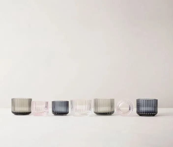 Lyngby Porcelæn Fyrfadsstage Fyrfadsstage i Klar, 5,5 cm, 3