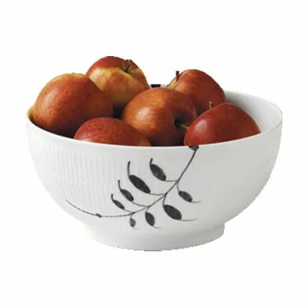 Royal Copenhagen Serveringsskåle Sort Mega Riflet Skål i Sort/hvid, 24 cm, 3