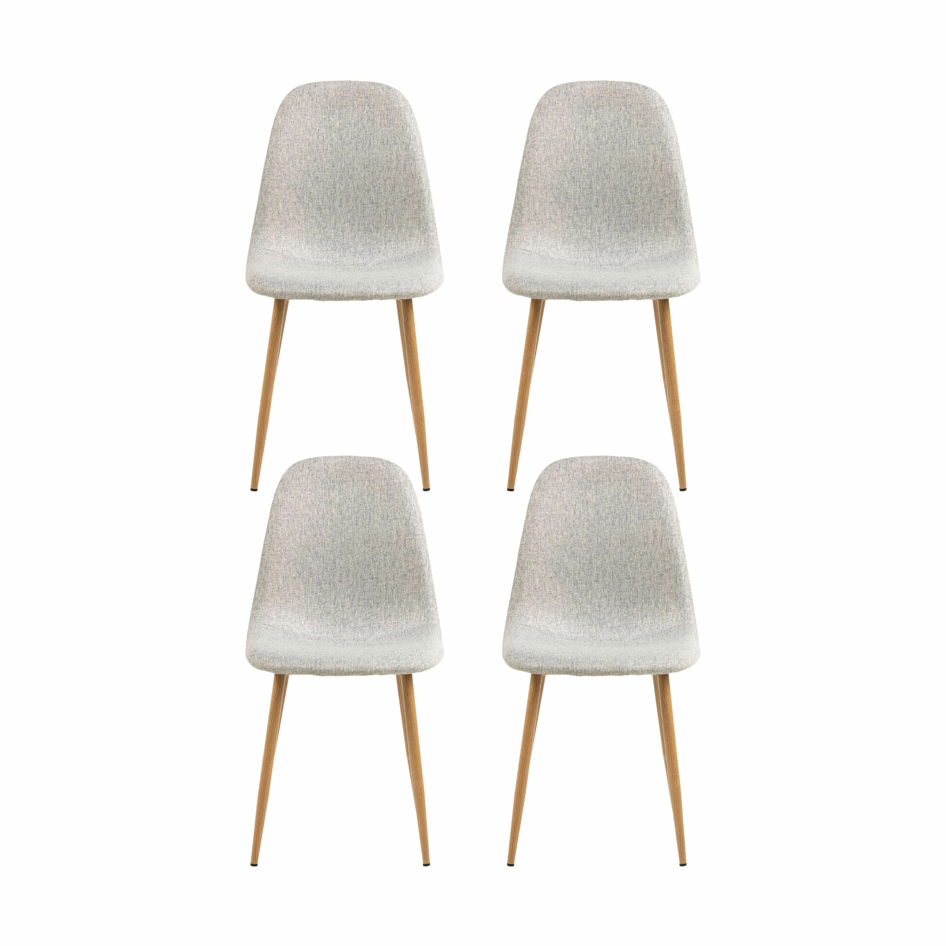 CASA Living Spisebordsstole Celia Spisebordsstol - 4 stk. i lysegrå/eg, 1
