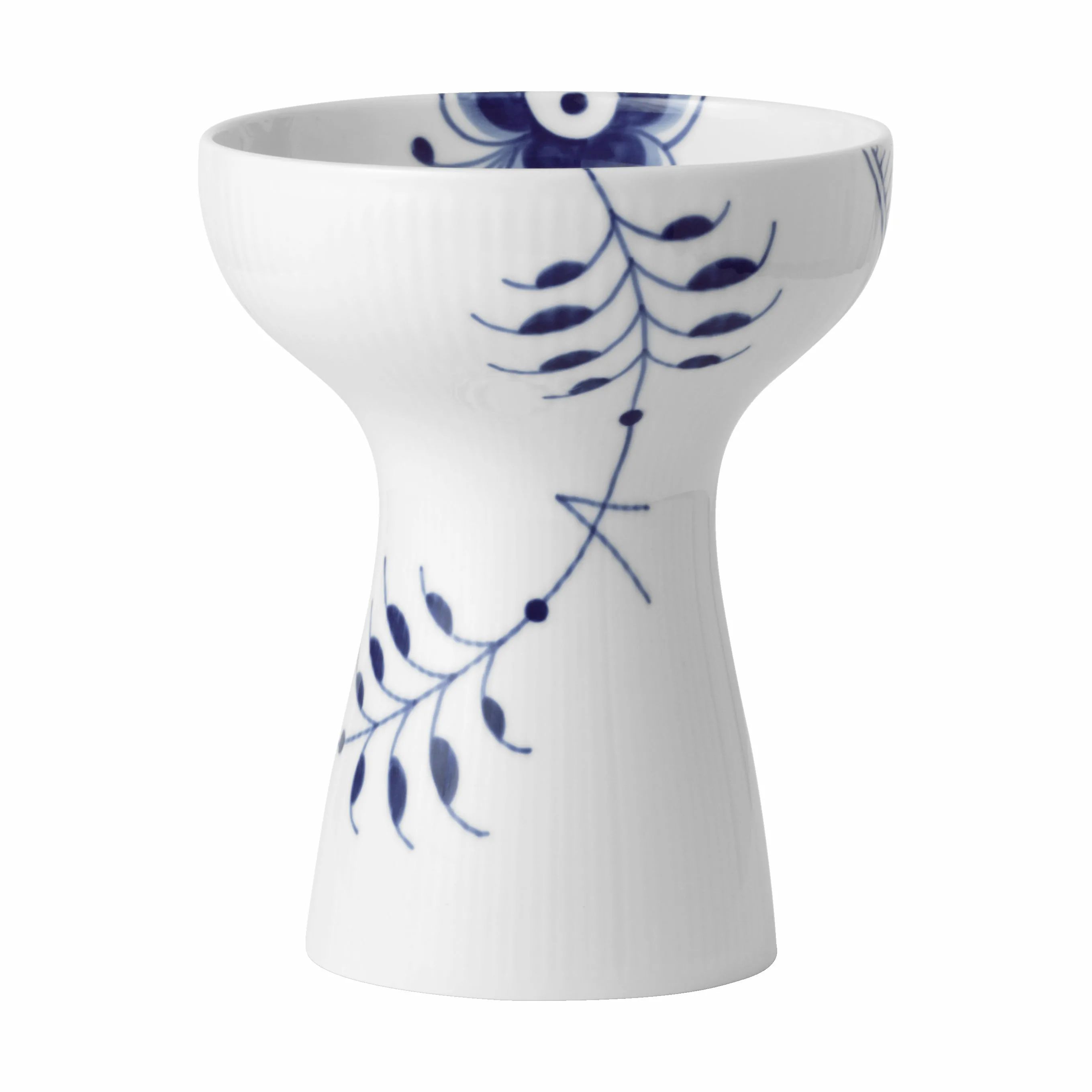Royal Copenhagen Vaser Blå Mega Riflet Vase i Hvid, 19 cm, 3