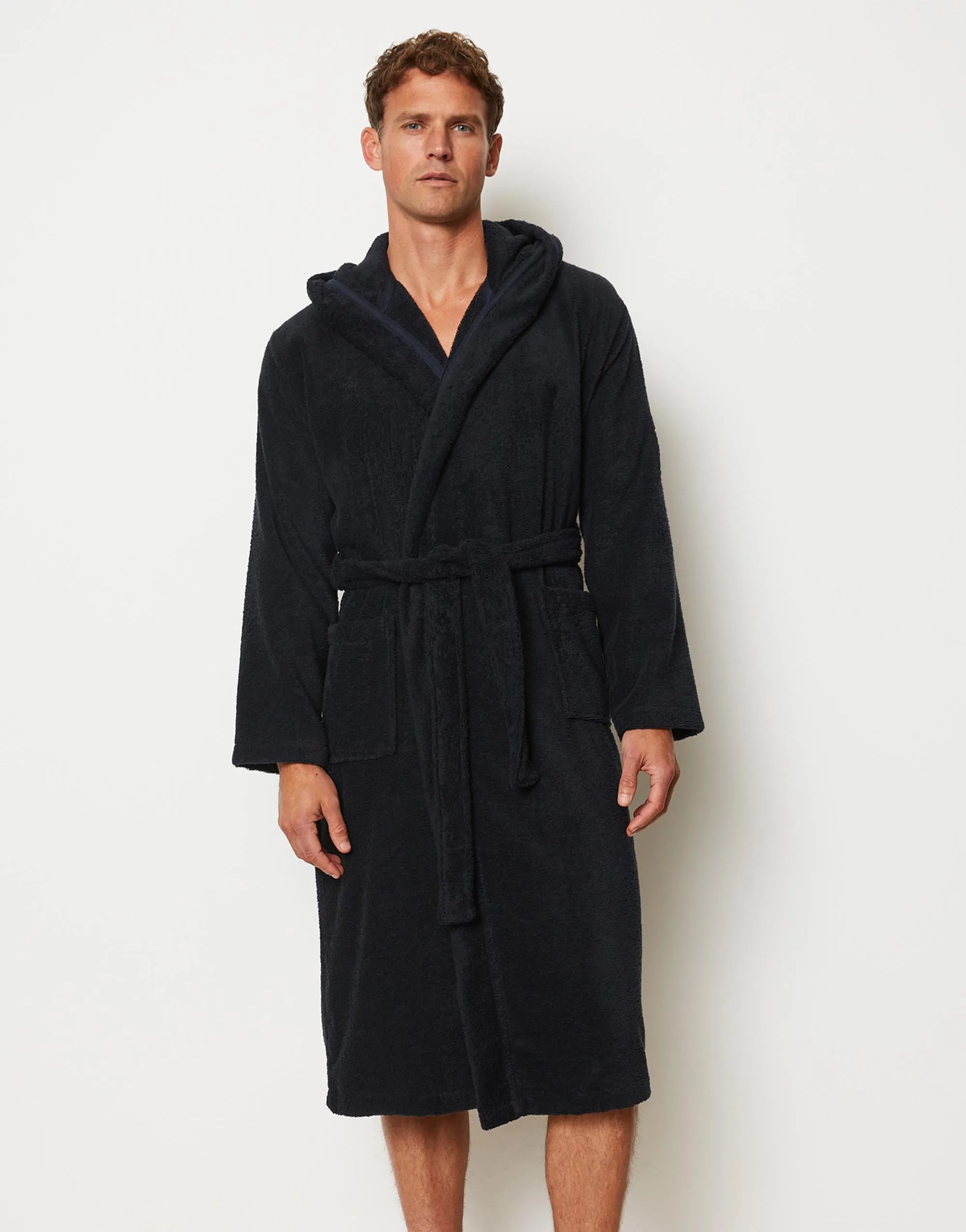 Marc O'Polo Morgenkåber Timeless Herrebadekåbe i Dark navy, Str. S, 4