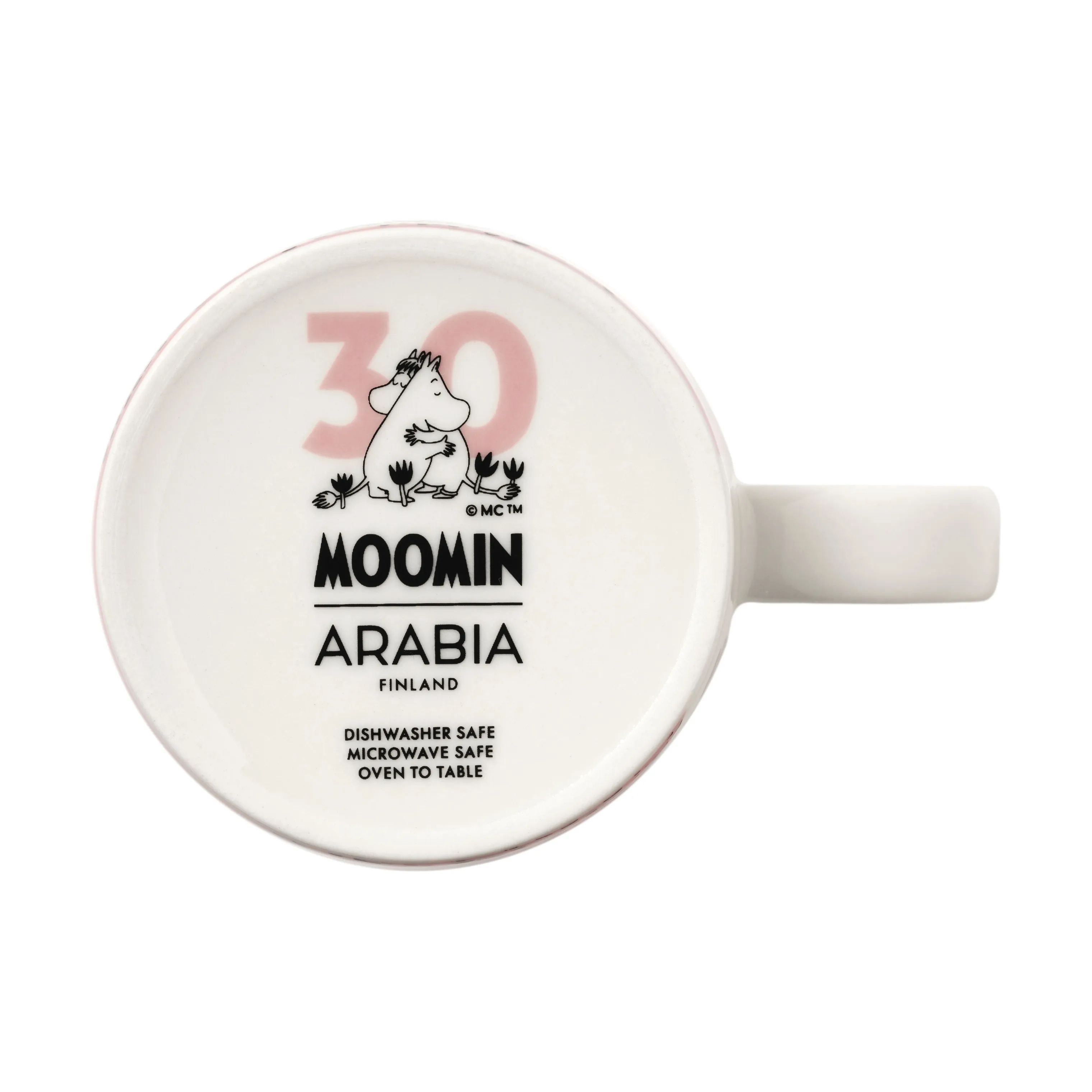 Moomin Arabia Krus og kopper med hank Kærlighed 30 år Jubilæumskrus i Lyserød, 6