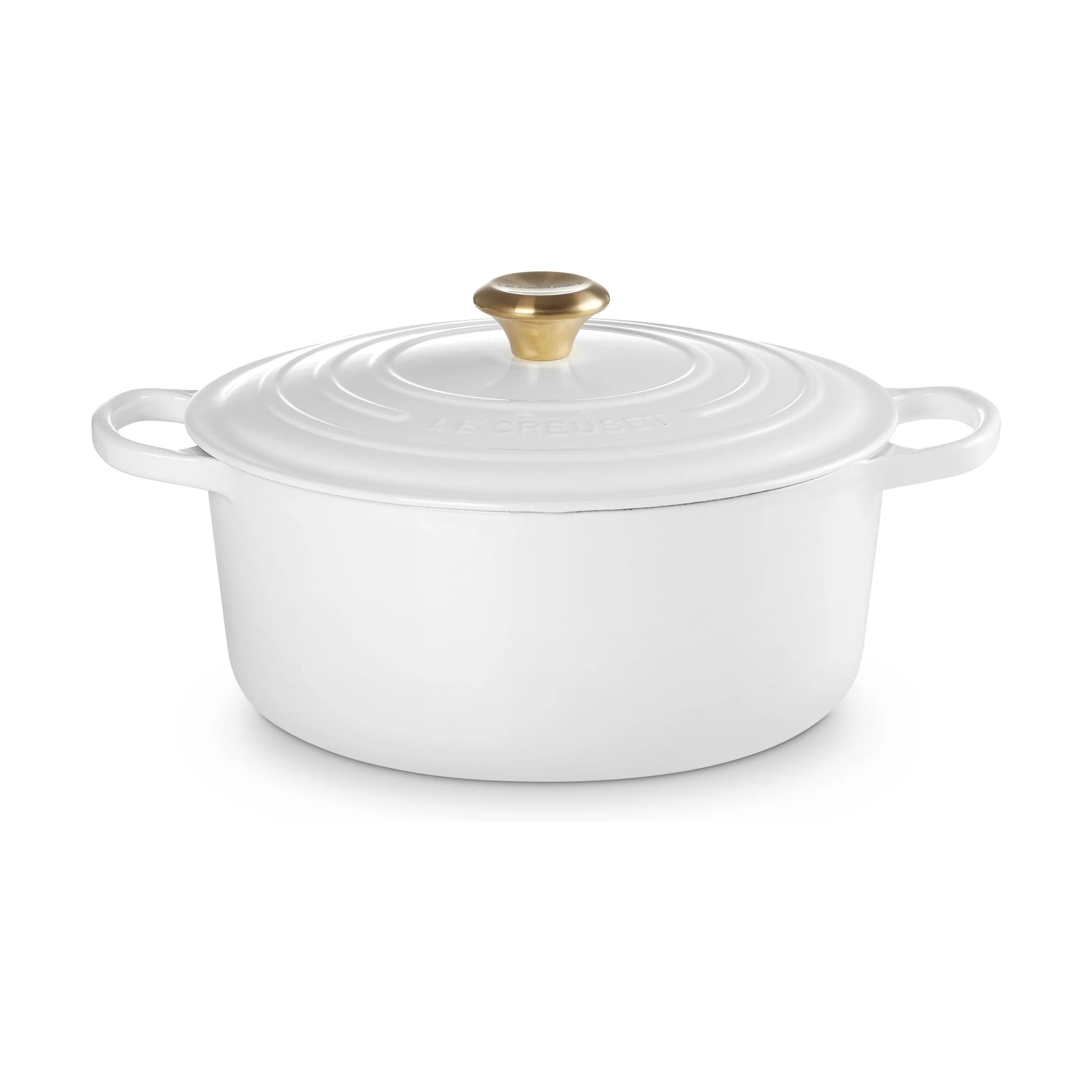 Le Creuset Gryder Signature Rund Gryde i White, 6.7 L, 1