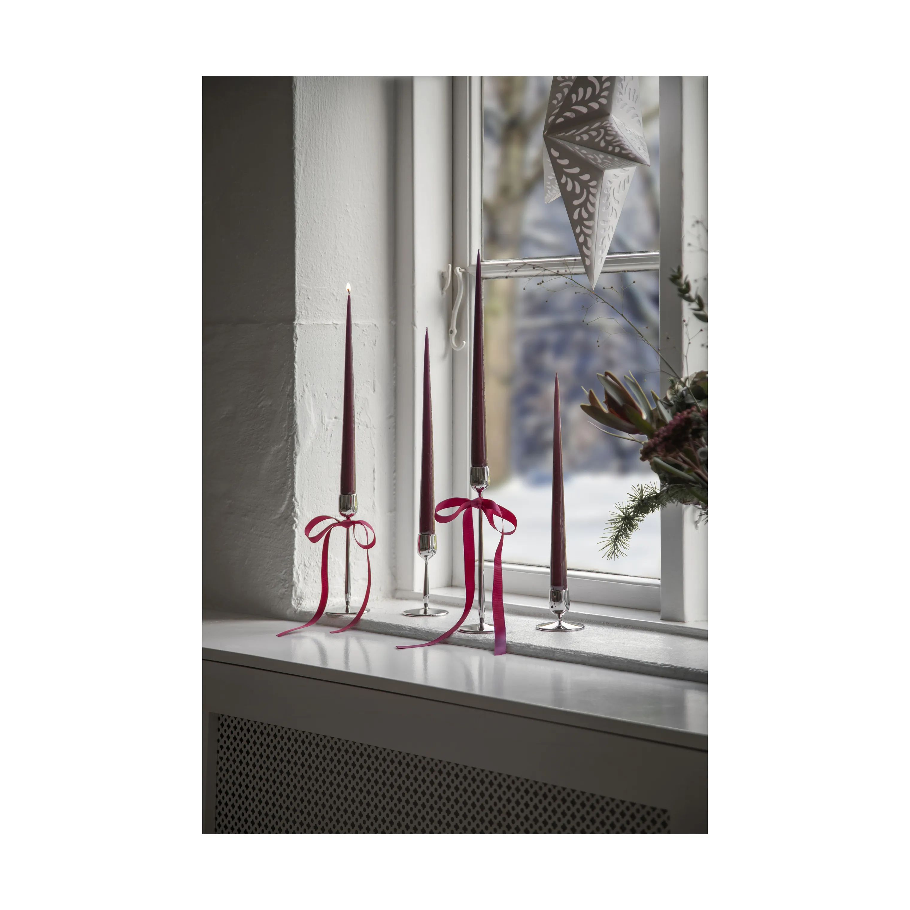 Gense Kronelysestage Dorotea Lysestage i Blank Stål, 23,5 cm, 3