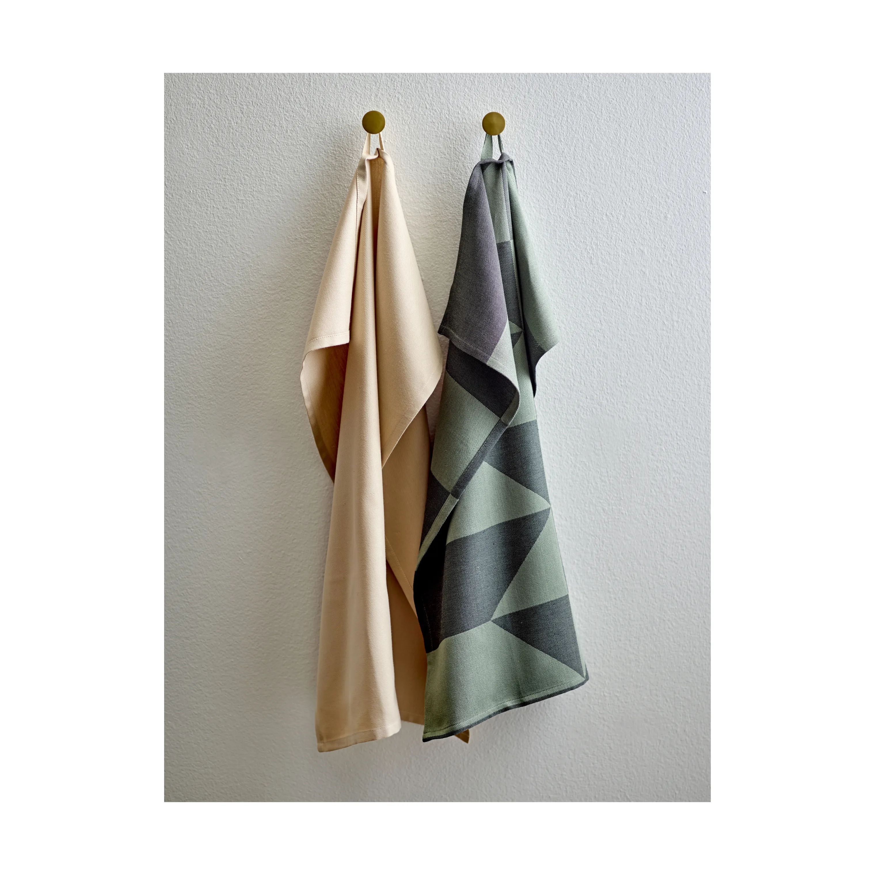 Södahl Viskestykker Twist Viskestykke - 2 stk. i Grøn/taupe, 2
