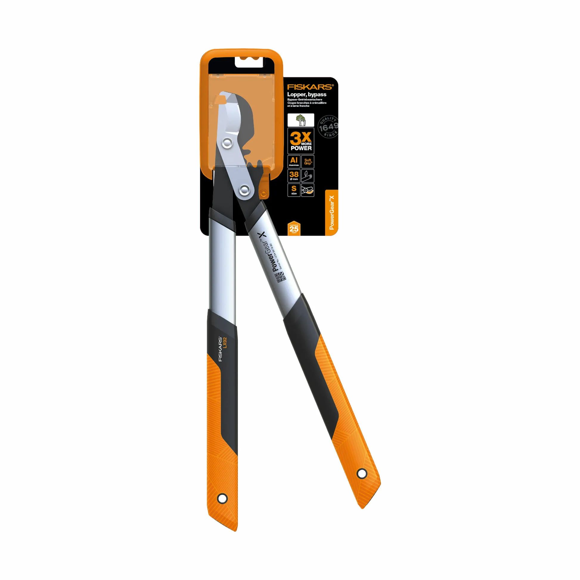Fiskars Haveredskaber PowerGear X Grensaks i Sort/orange, 1
